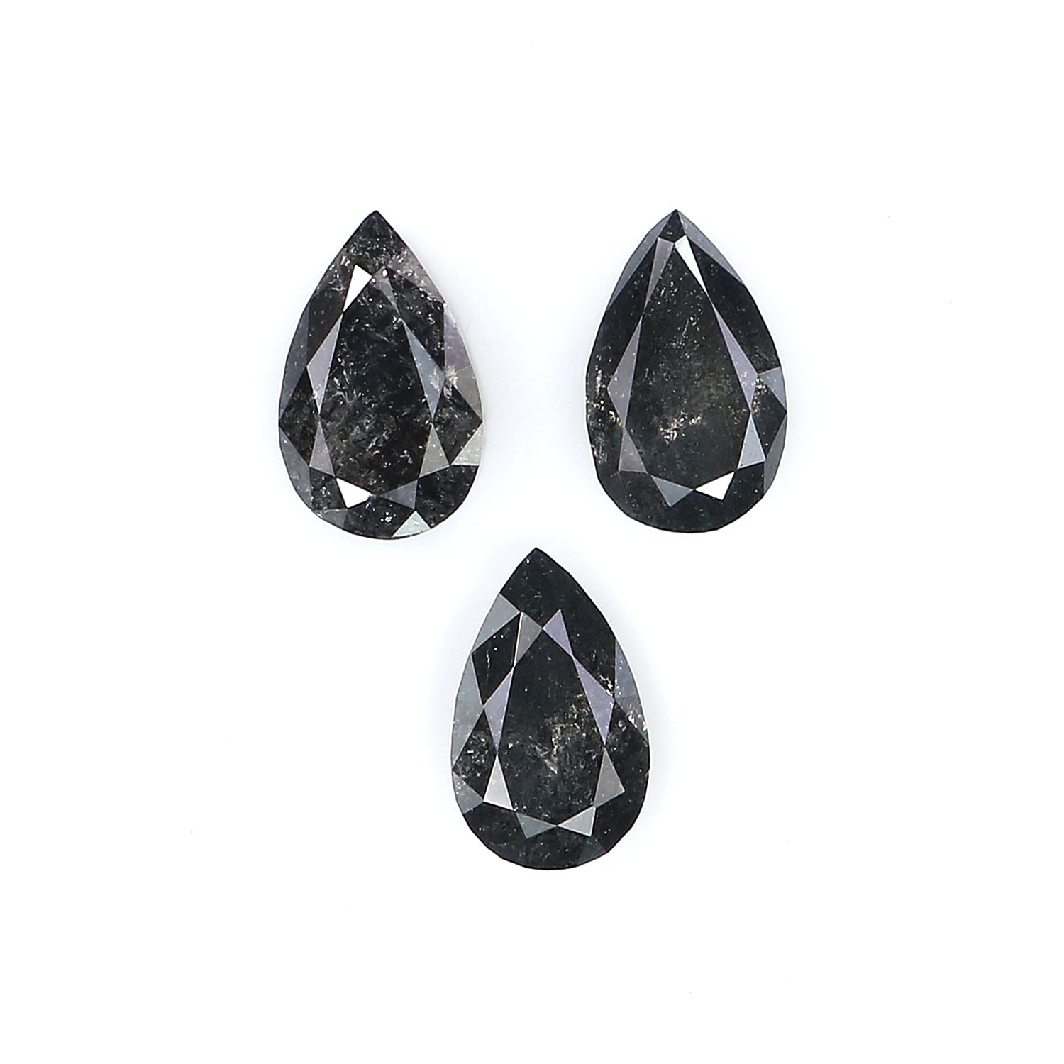 0.60 CT Natural Loose Pear Shape Diamond Salt And Pepper Pear Cut Diamond 5.00 MM Natural Black Grey Color Pear Brilliant Cut Diamond LQ1967