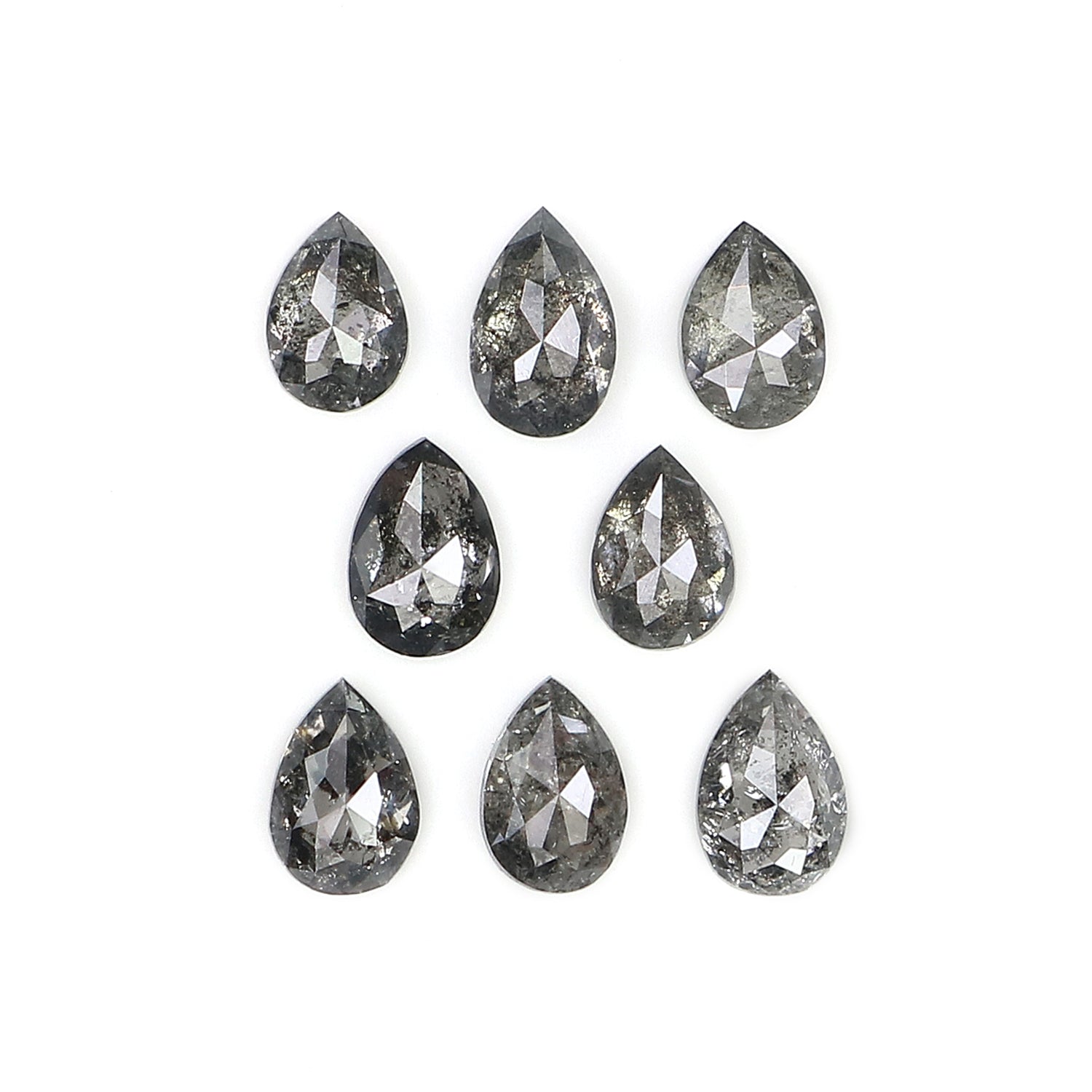 0.93 CT Natural Loose Pear Shape Diamond Salt And Pepper Pear Diamond 3.50 MM Natural Loose Black Grey Color Pear Rose Cut Diamond LQ1295