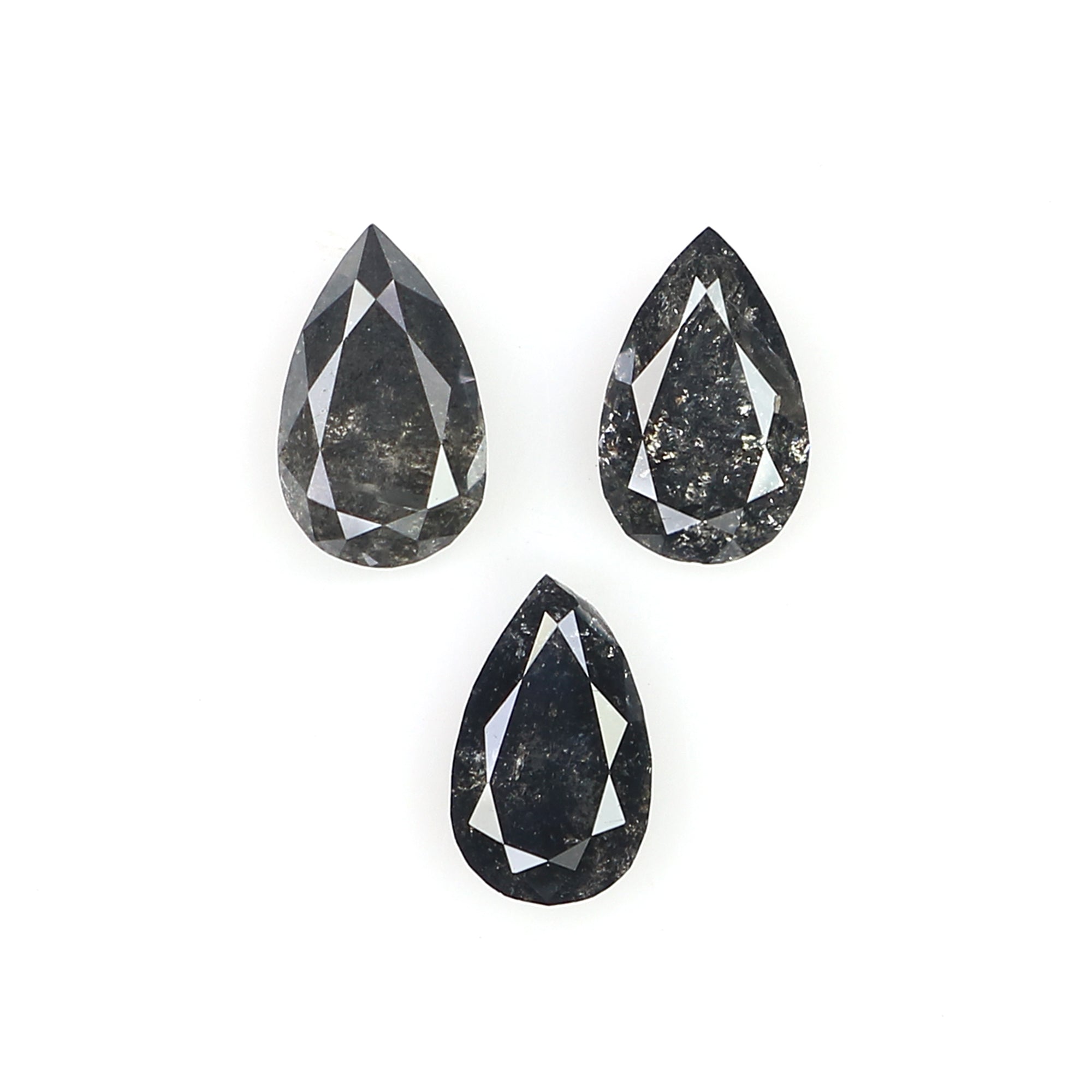 0.65 CT Natural Loose Pear Shape Diamond Salt And Pepper Pear Cut Diamond 4.90 MM Natural Black Grey Color Pear Brilliant Cut Diamond LQ1968