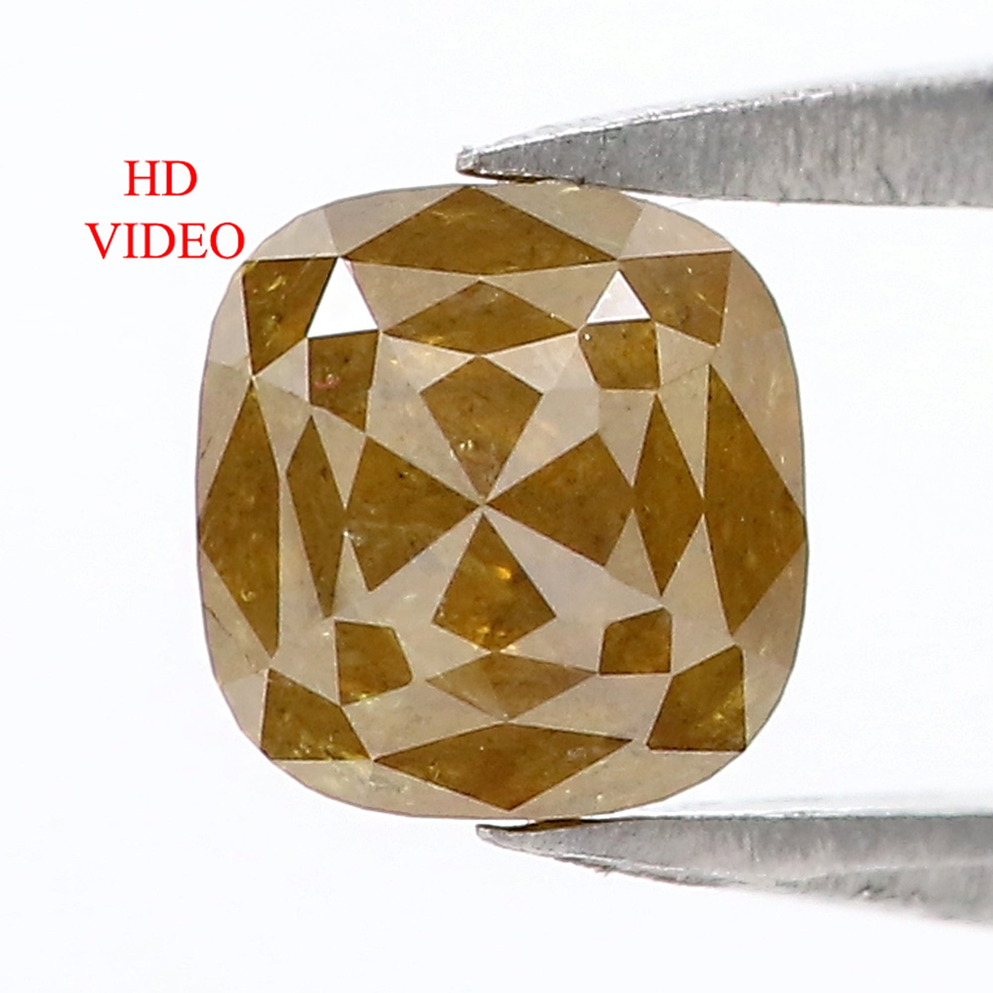 1.29 CT Natural Loose Cushion Shape Diamond Yellow Color Cushion Cut Diamond 5.75 MM Natural Yellow Diamond Cushion Rose Cut Diamond LQ2854