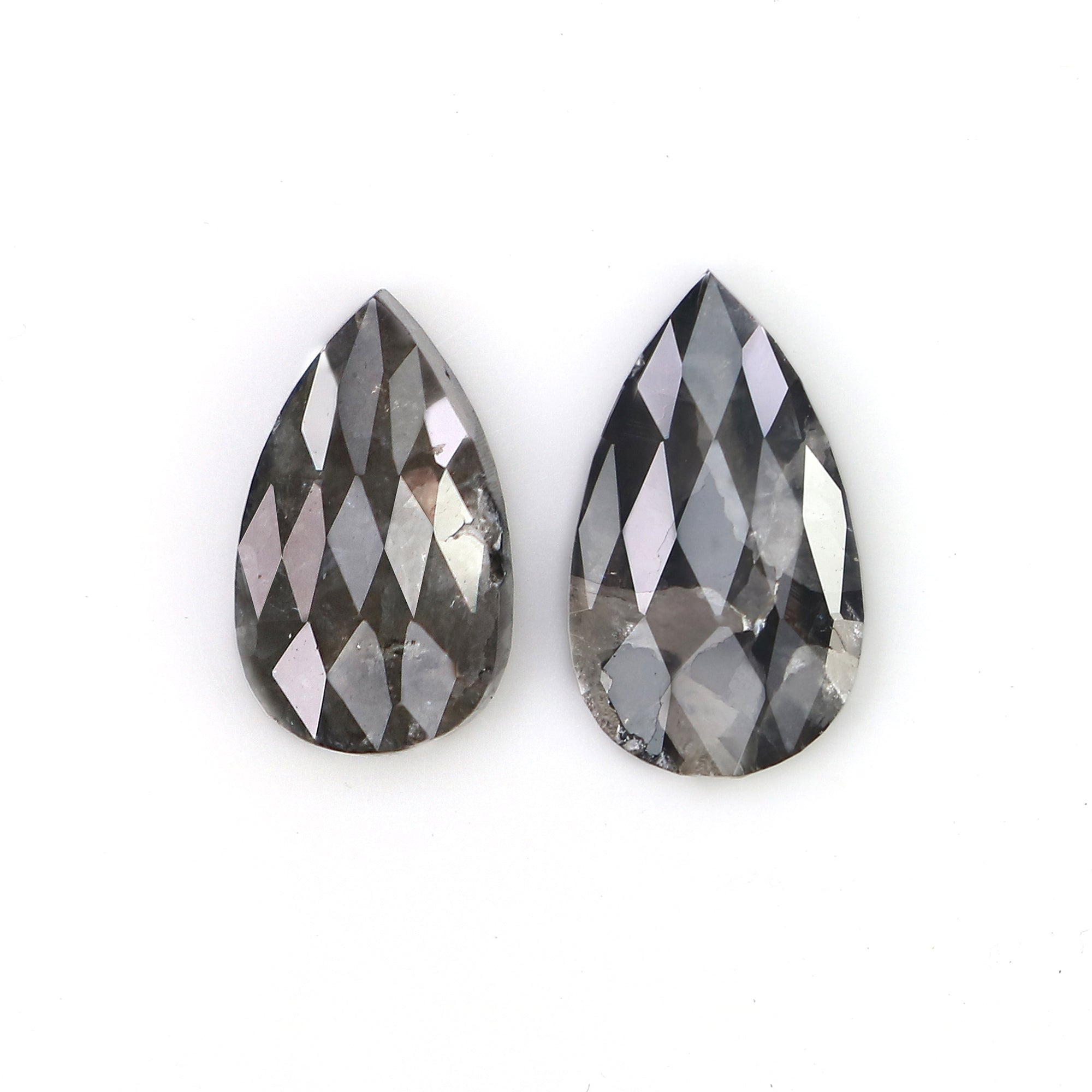 2.30 CT Natural Loose Pear Shape Pair Diamond Black Color Diamond 10.85 MM Natural Diamond Pear Cut Diamond Pear Grey Color Diamond LQ3168