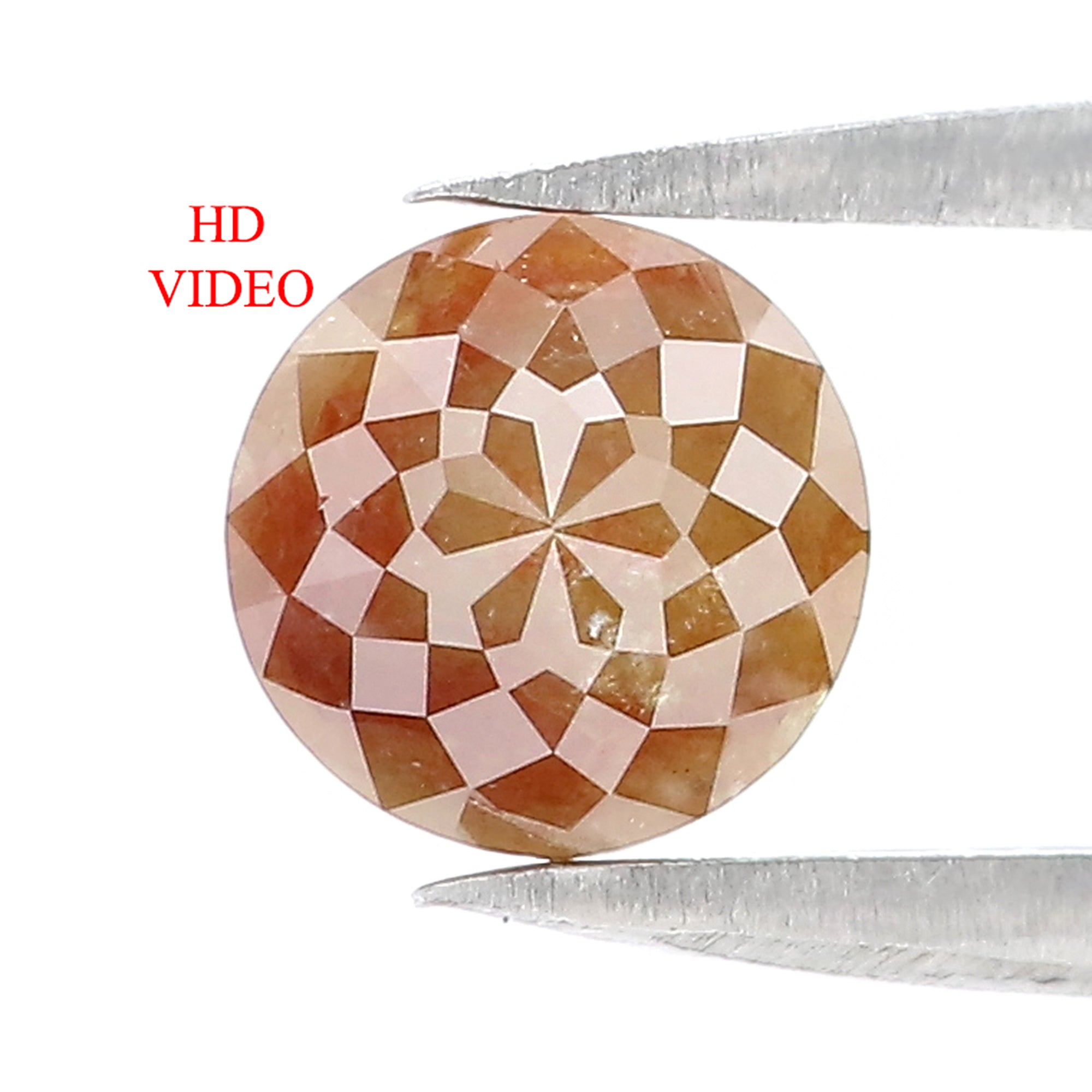 1.57 CT Natural Loose Round Rose Cut Diamond Brown Color Round Shape Diamond 6.60 MM Natural Yellow Color Round Rose Cut Diamond LQ8896