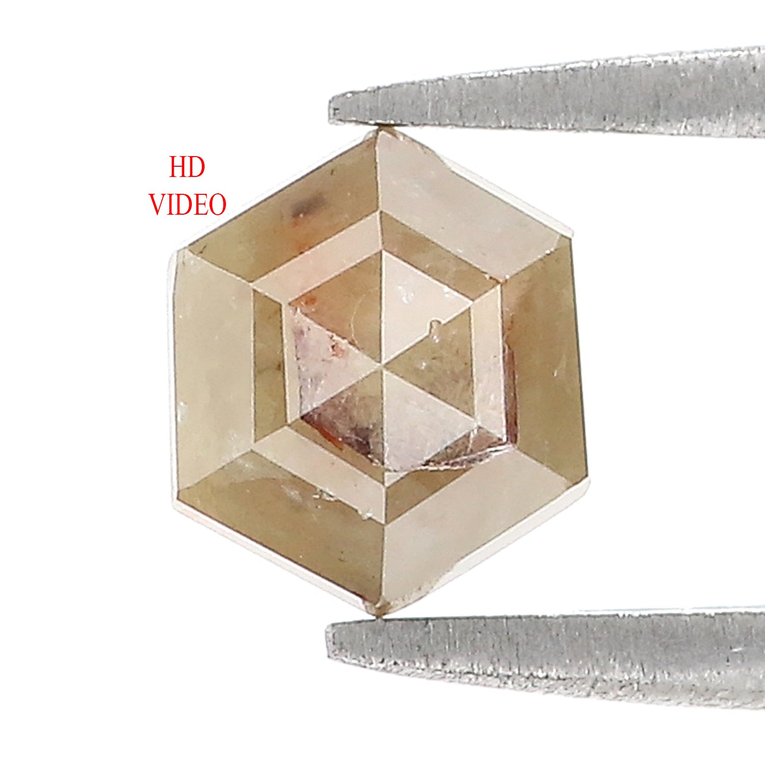 1.64 CT Natural Loose Hexagon Shape Diamond Yellow Color Hexagon Diamond 7.00 MM Natural Loose Grey Color Hexagon Rose Cut Diamond LQ7190