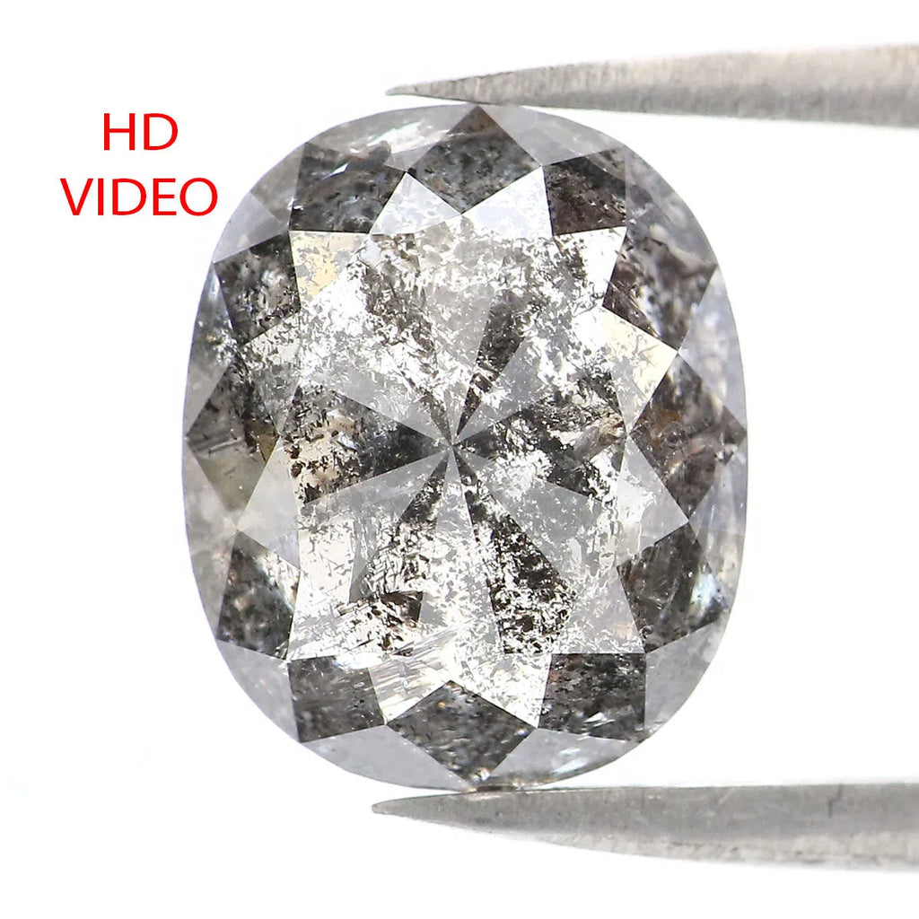 Natural Loose Round Salt And Pepper store Diamond Black Grey Color 0.64 CT 5.10 MM Round Brilliant Cut Diamond KR2051