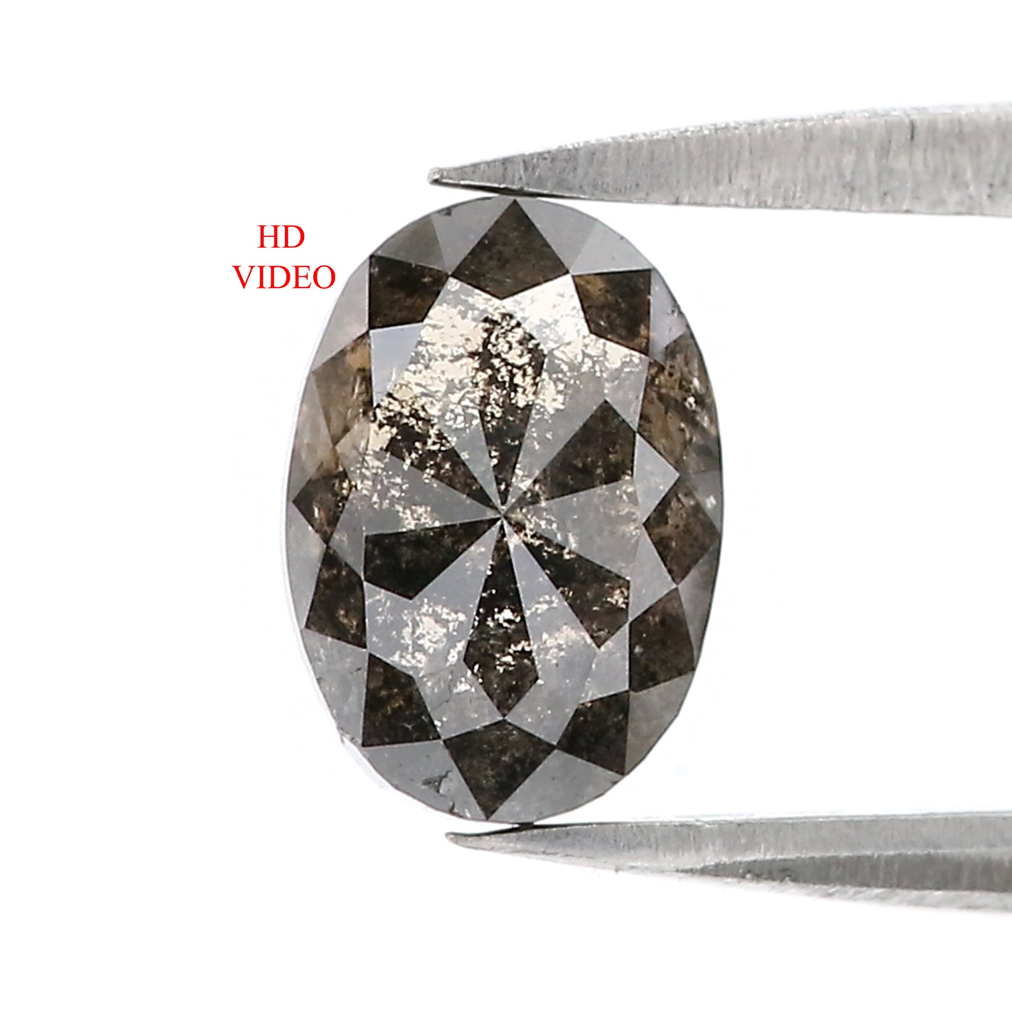 1.65 Ct Natural Loose Oval Shape Diamond Salt And Pepper Oval Cut Diamond 8.05 MM Natural Loose Diamond Oval Shape Rose Cut Diamond QL3104