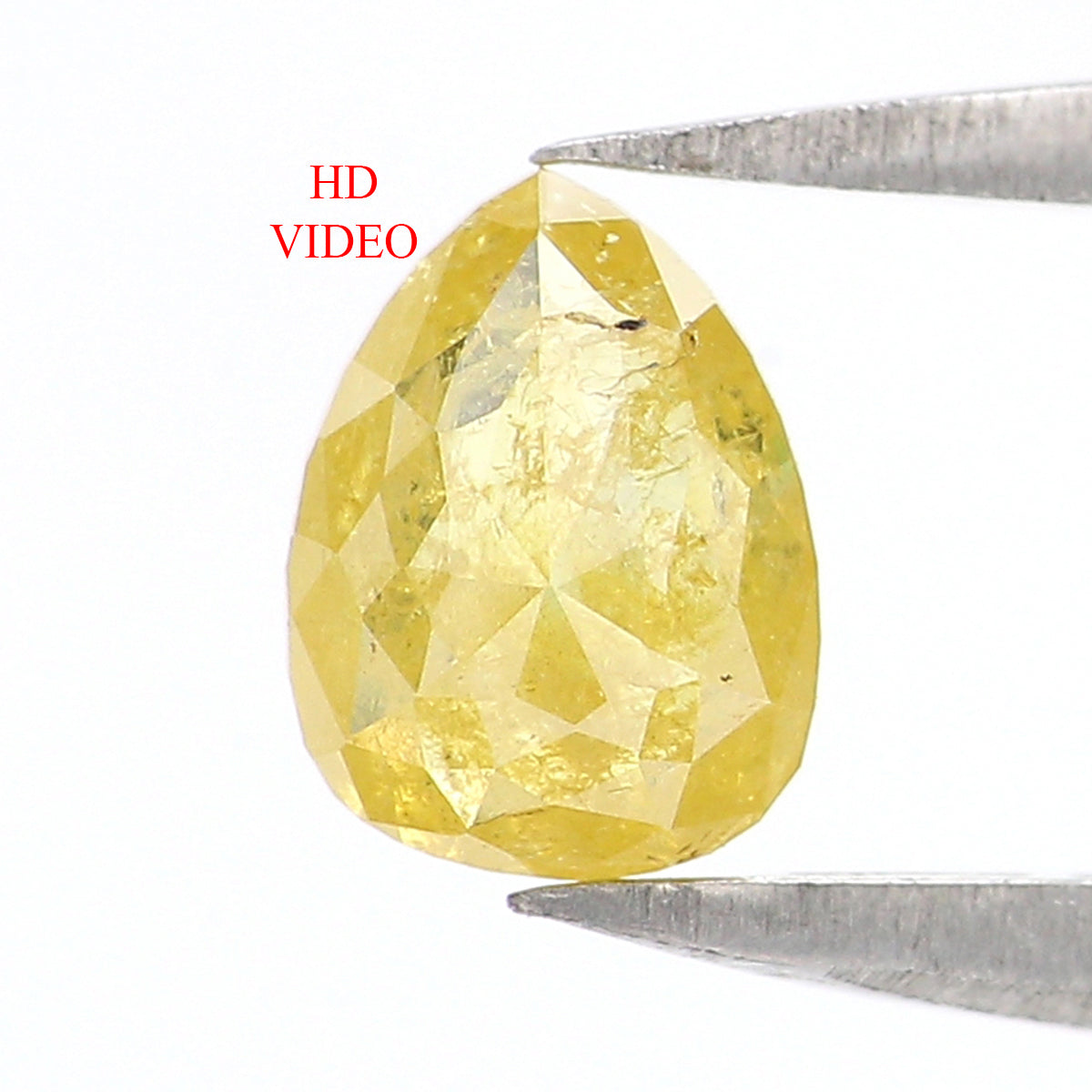 0.57 CT Natural Loose Pear Shape Diamond Yellow Color Pear Cut Diamond 5.90 MM Natural Loose Yellow Color Pear Rose Cut Diamond KQ2500