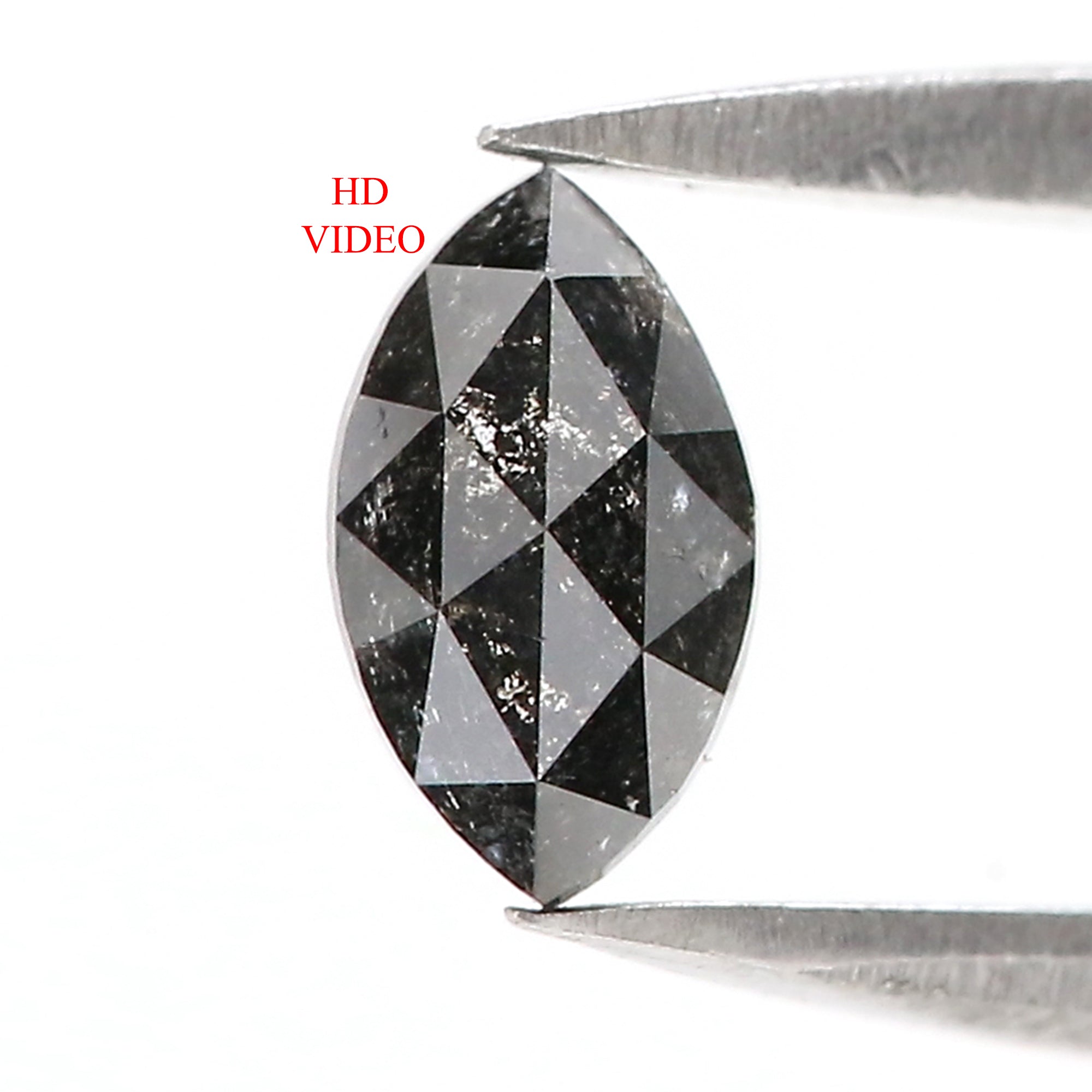 0.61 CT Natural Loose Marquise Shape Diamond Salt And Pepper Marquise Rose Cut Diamond 6.95 MM Black Grey Color Marquise Cut Diamond QL3137