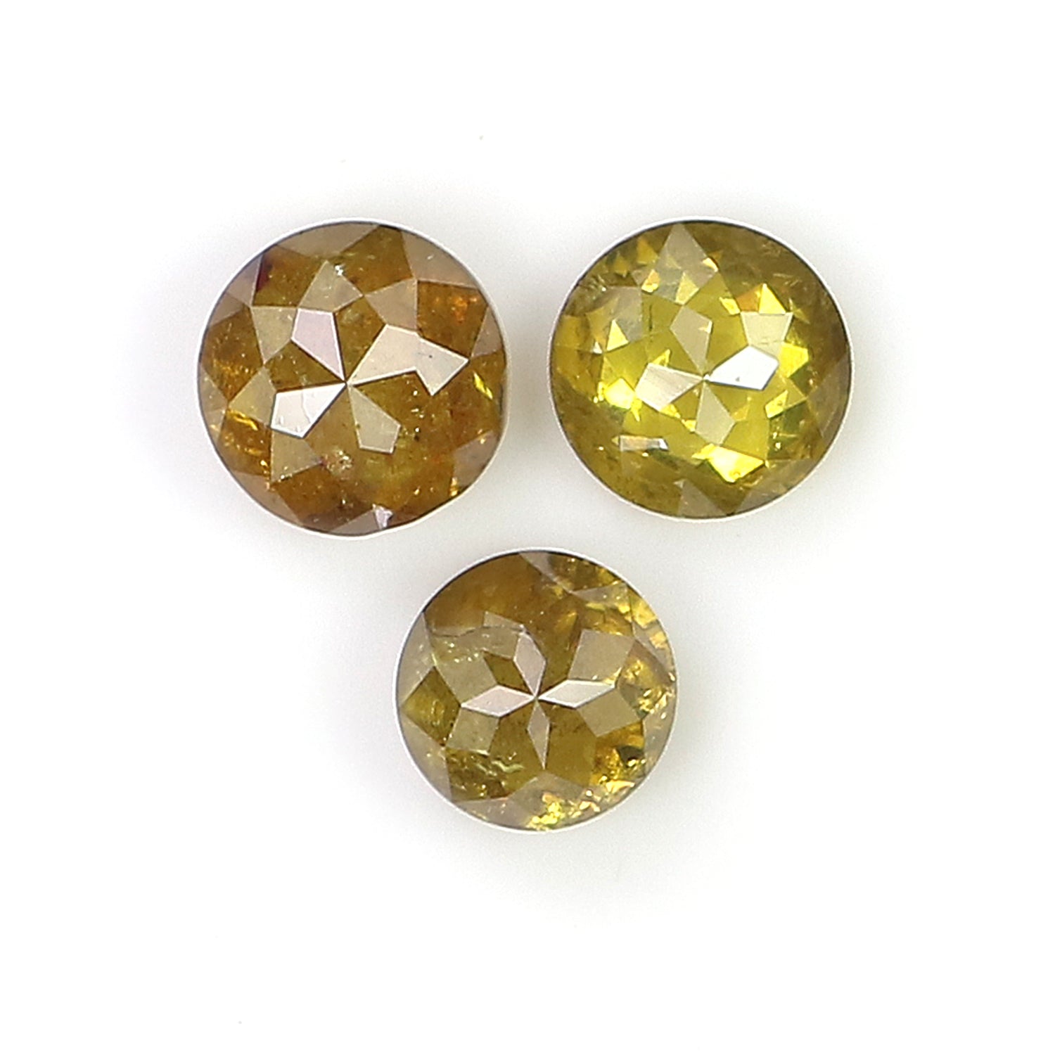 1.06 CT Natural Loose Round Rose Cut Diamond Yellow Color Round Shape Diamond 3.95 MM Natural Loose Brown Color Rose Cut Diamond LQ1039