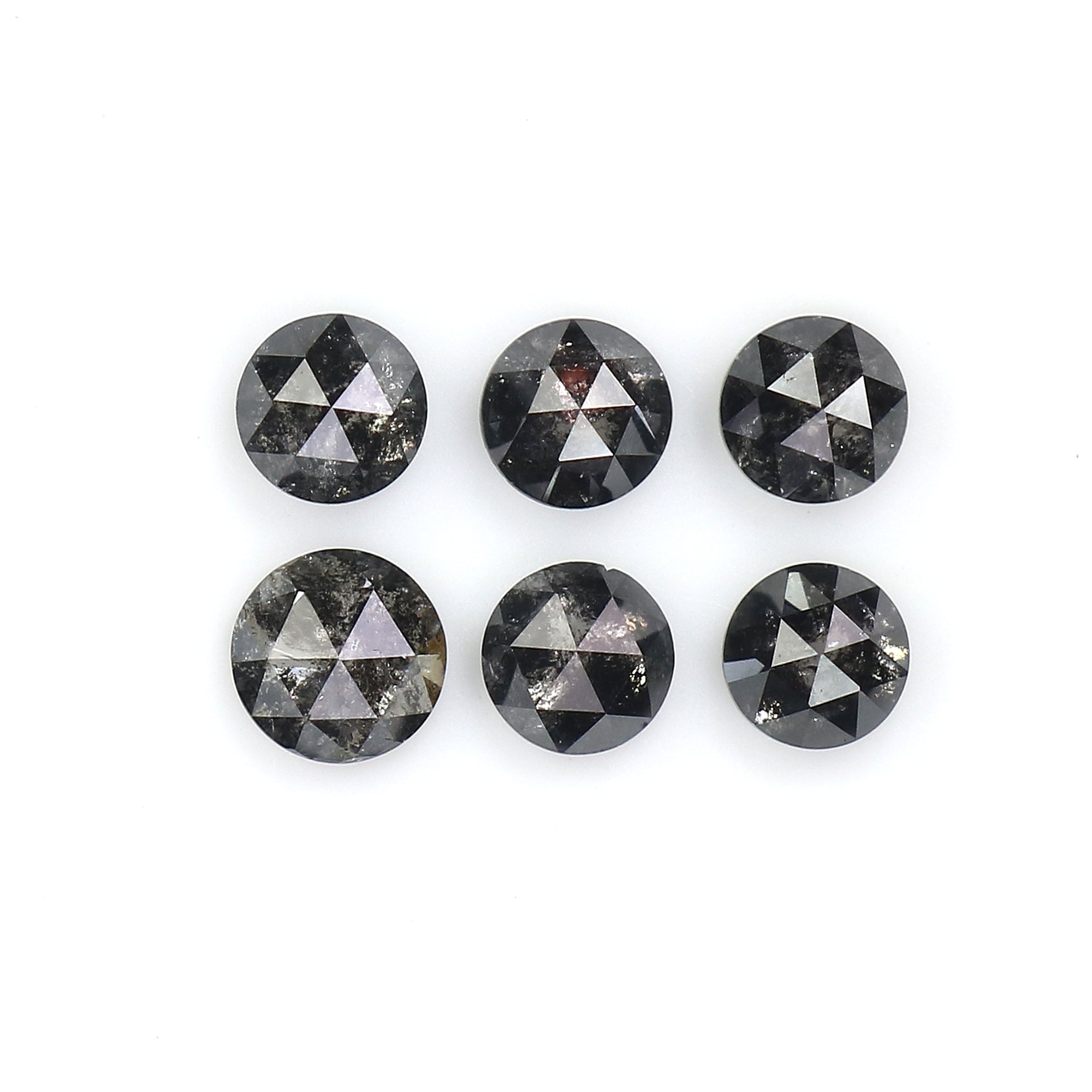 1.34 Ct Natural Loose Round Shape Diamond Salt And Pepper Round Diamond 3.40 MM Natural Loose Black Grey Color Round Rose Cut Diamond LQ8227