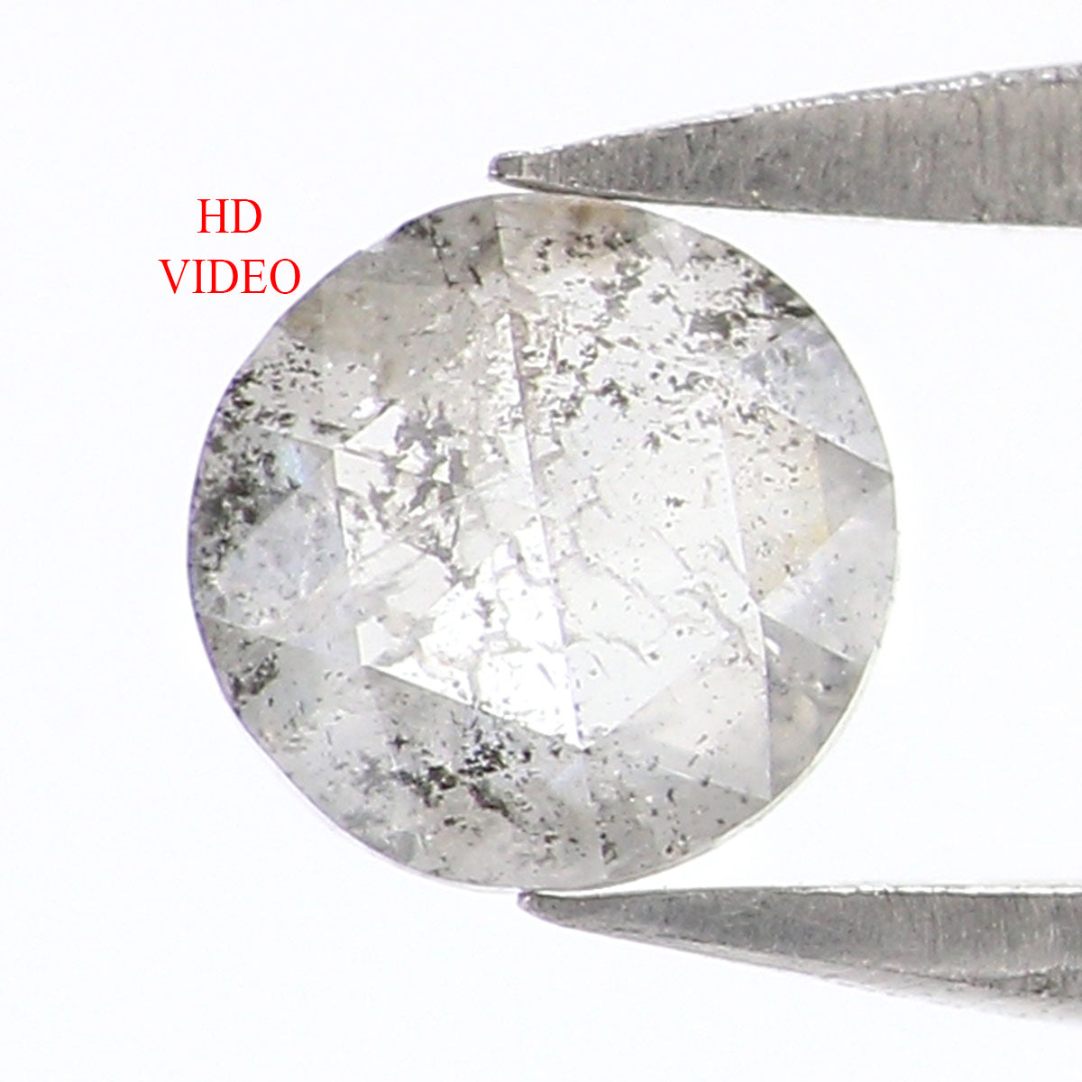 Natural Loose Rose Cut Salt And Pepper Diamond Grey Color 1.31 CT 2.50 MM Round Rose 2024 Cut Shape Diamond KR2212