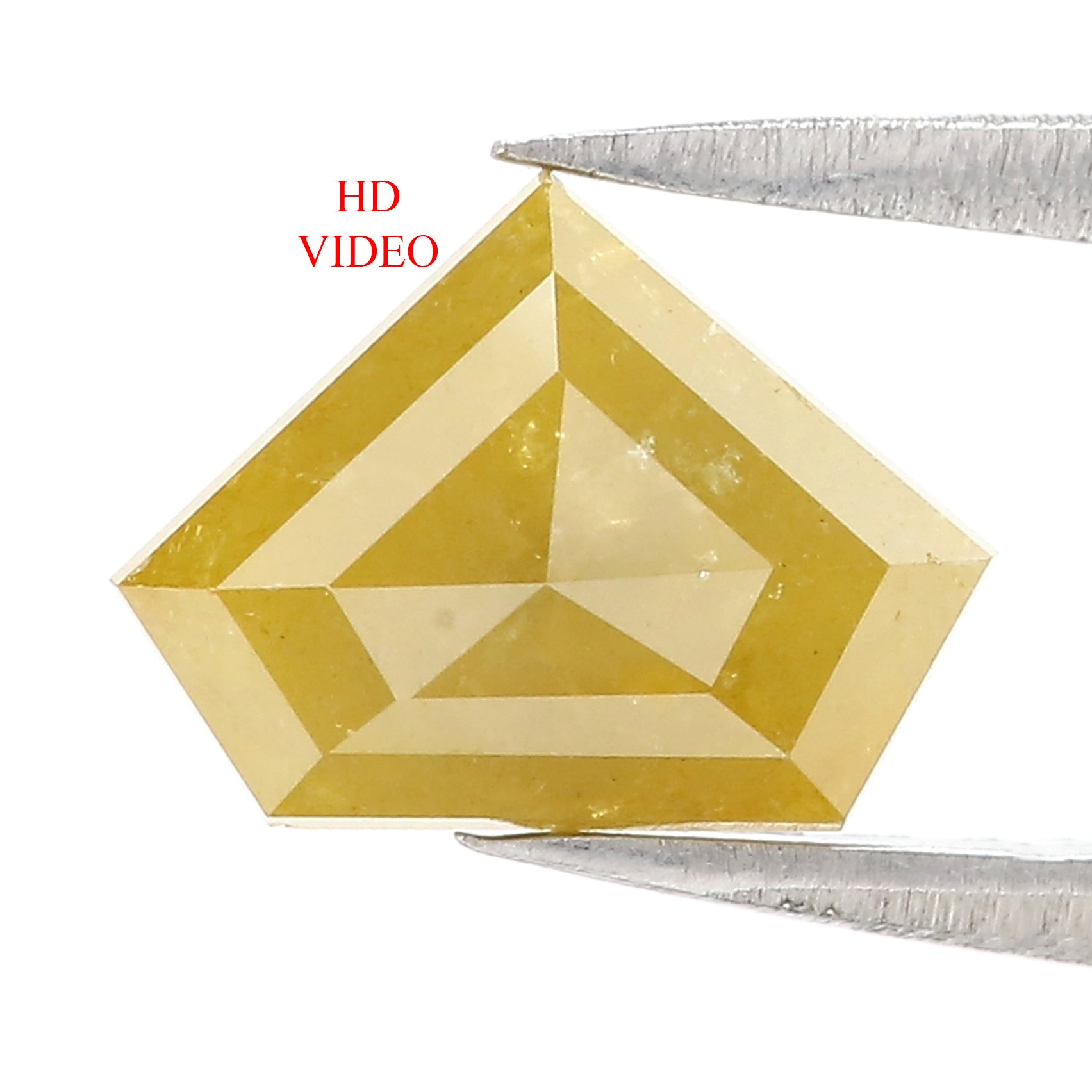 2.52 CT Natural Loose Shield Shape Diamond Yellow Color Shield Diamond 7.70 MM Natural Loose Yellow Diamond Shield Rose Cut Diamond QL9615