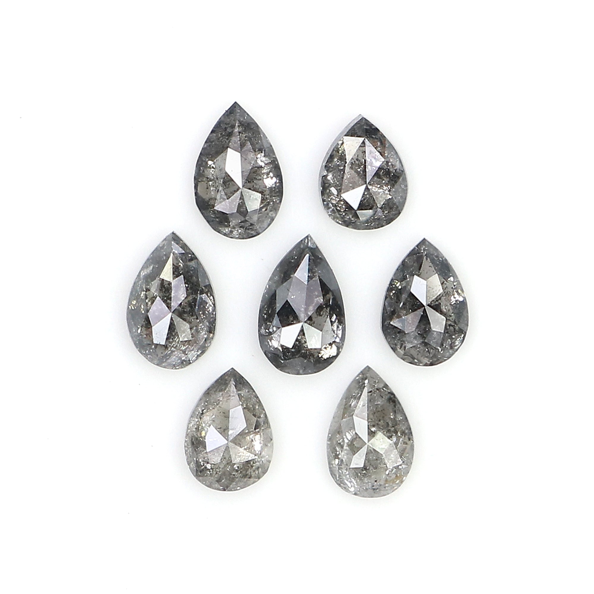 0.81 CT Natural Loose Pear Shape Diamond Salt And Pepper Pear Diamond 3.30 MM Natural Loose Black Grey Color Pear Rose Cut Diamond LQ1296