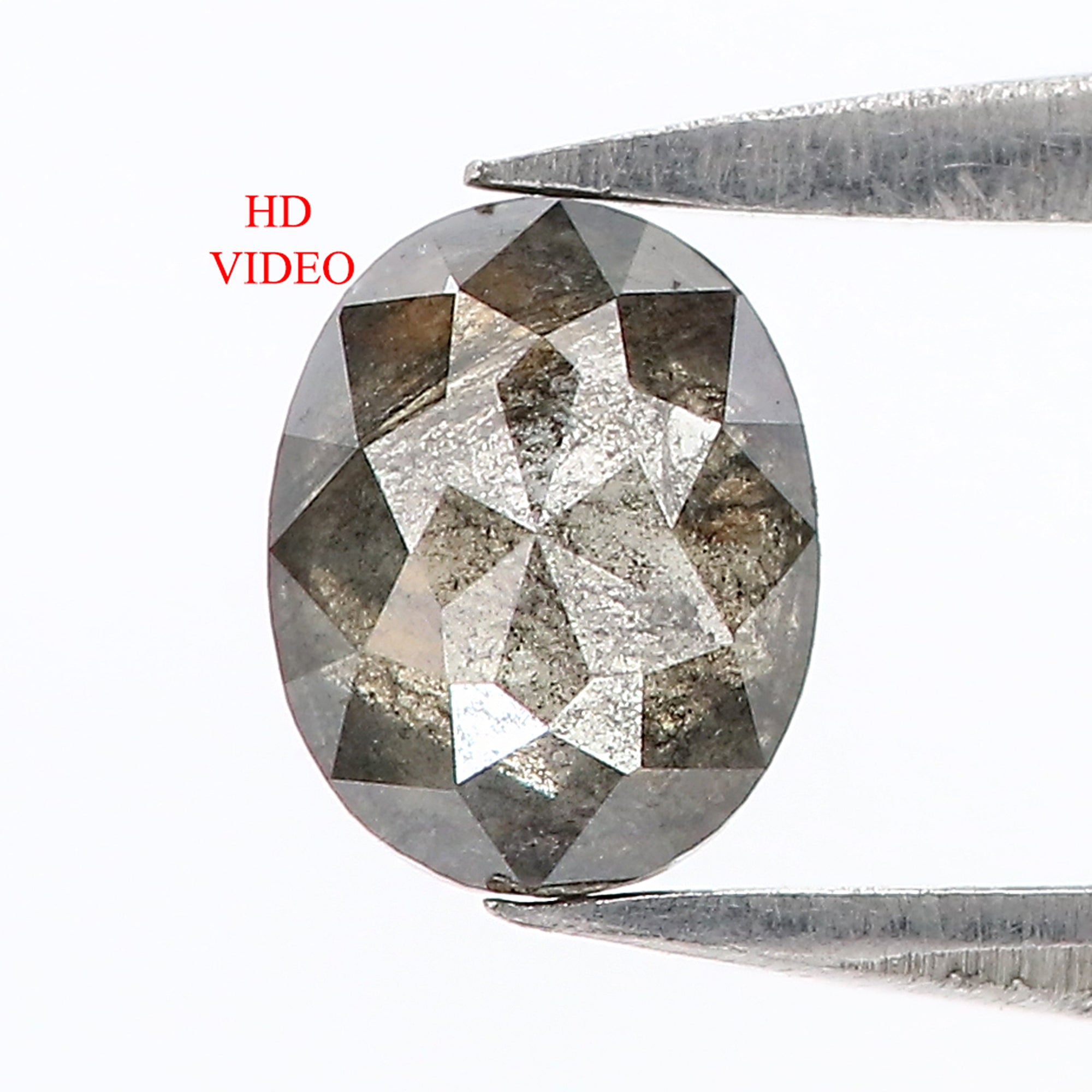 0.58 Ct Natural Loose Oval Shape Diamond Black Grey Color Oval Cut Diamond 5.90 MM Natural Loose Salt and Pepper Oval Shape Diamond QL614