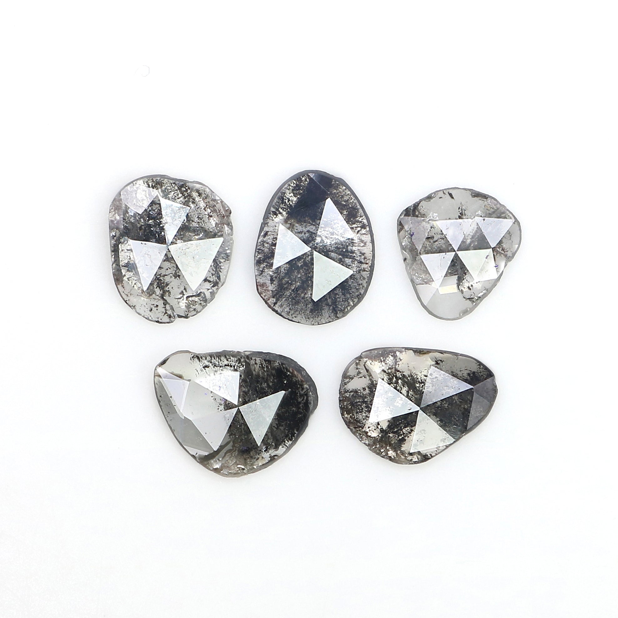 1.35 Ct Natural Loose Slice Cut Diamond Salt And Pepper Uncut Diamond 6.60 MM Natural Diamond Black Grey Color Irregular Cut Diamond LQ3146