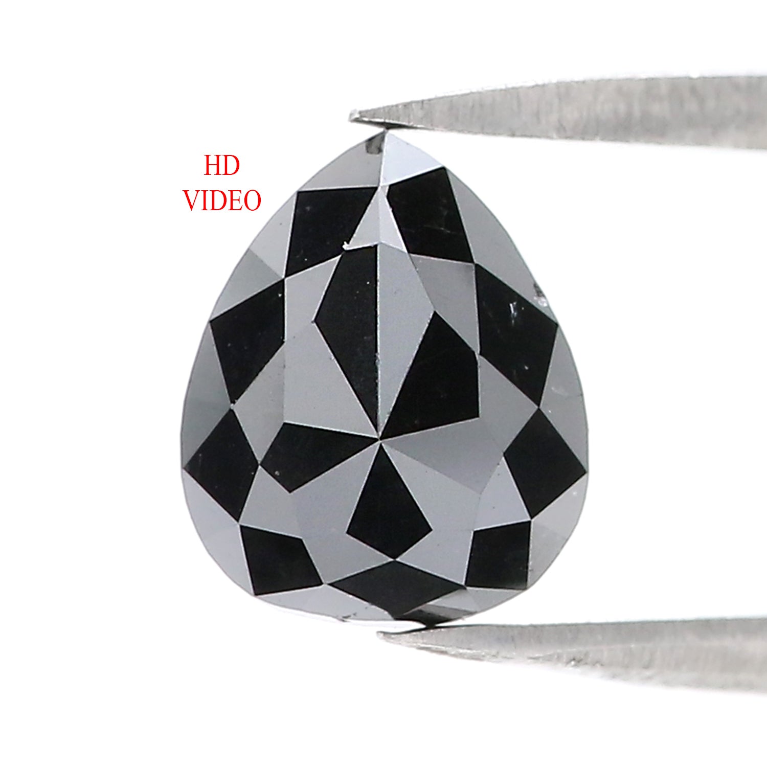 1.62 CT Natural Loose Pear Shape Diamond Black Color Pear Cut Diamond 8.80 MM Natural Loose Black Color Diamond Pear Rose Cut Diamond LQ6183