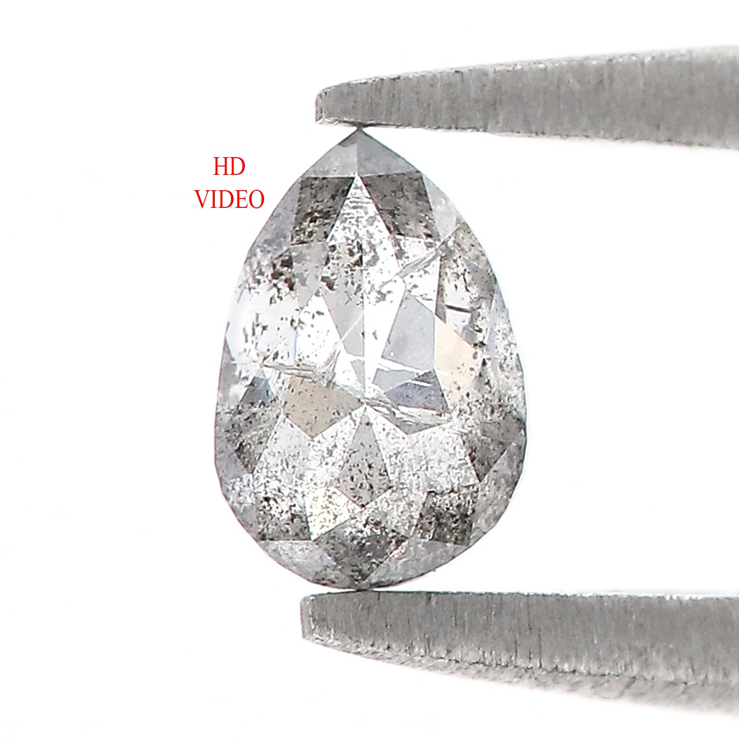 0.39 CT Natural Loose Pear Shape Diamond Salt And Pepper Pear Shape Diamond 5.40 MM Natural Black Grey Color Pear Rose Cut Diamond QLB280