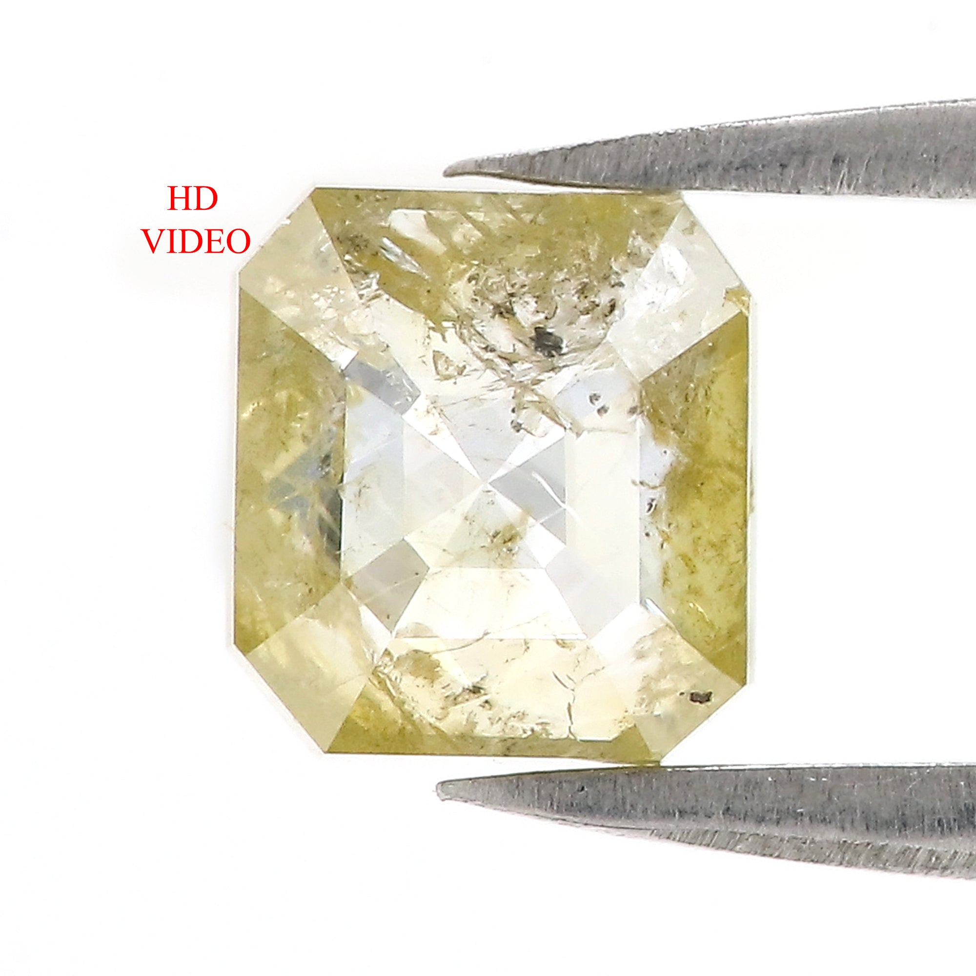 1.70 CT Natural Loose Emerald Cut Diamond Yellow Emerald Shape Diamond 6.87 MM Natural Loose Yellow Color Emerald Rose Cut Diamond QL3097