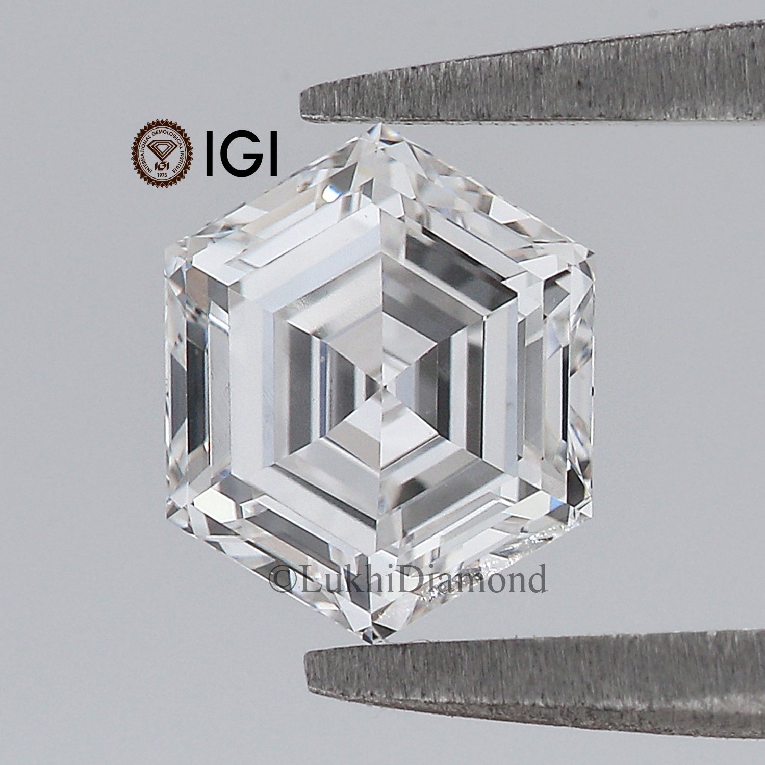 1.04 CT IGI Certified Hexagonal Step Cut Diamond White - E Color VVS2 Clarity Lab Grown Diamond Lab Created Diamond Hexagon Diamond L3209