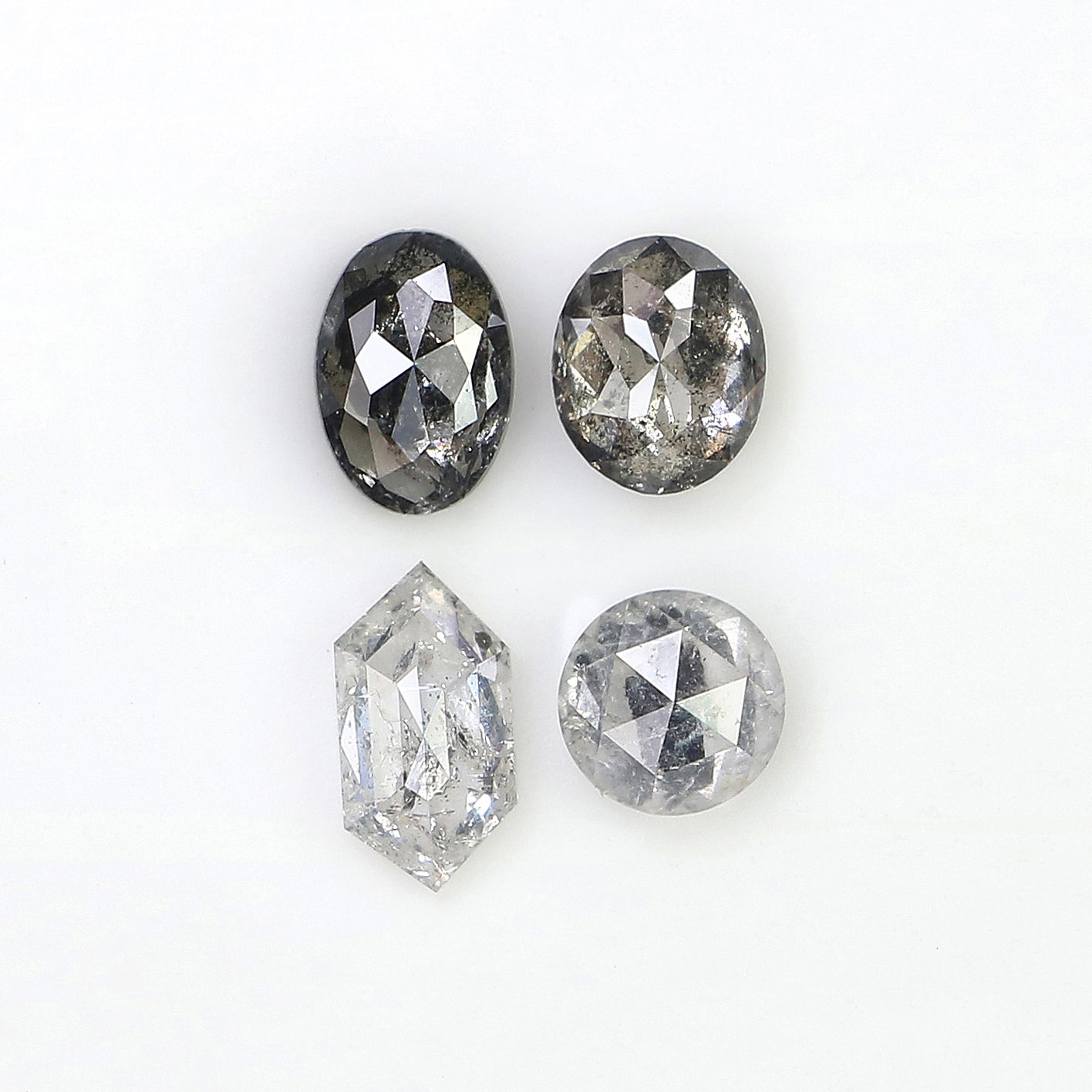 1.04 CT Natural Loose Mix Shape Diamond Salt And Pepper Mix Shape Diamond 5.60 MM Natural Black Gray Color Mix Shape Rose Cut Diamond LQ3264