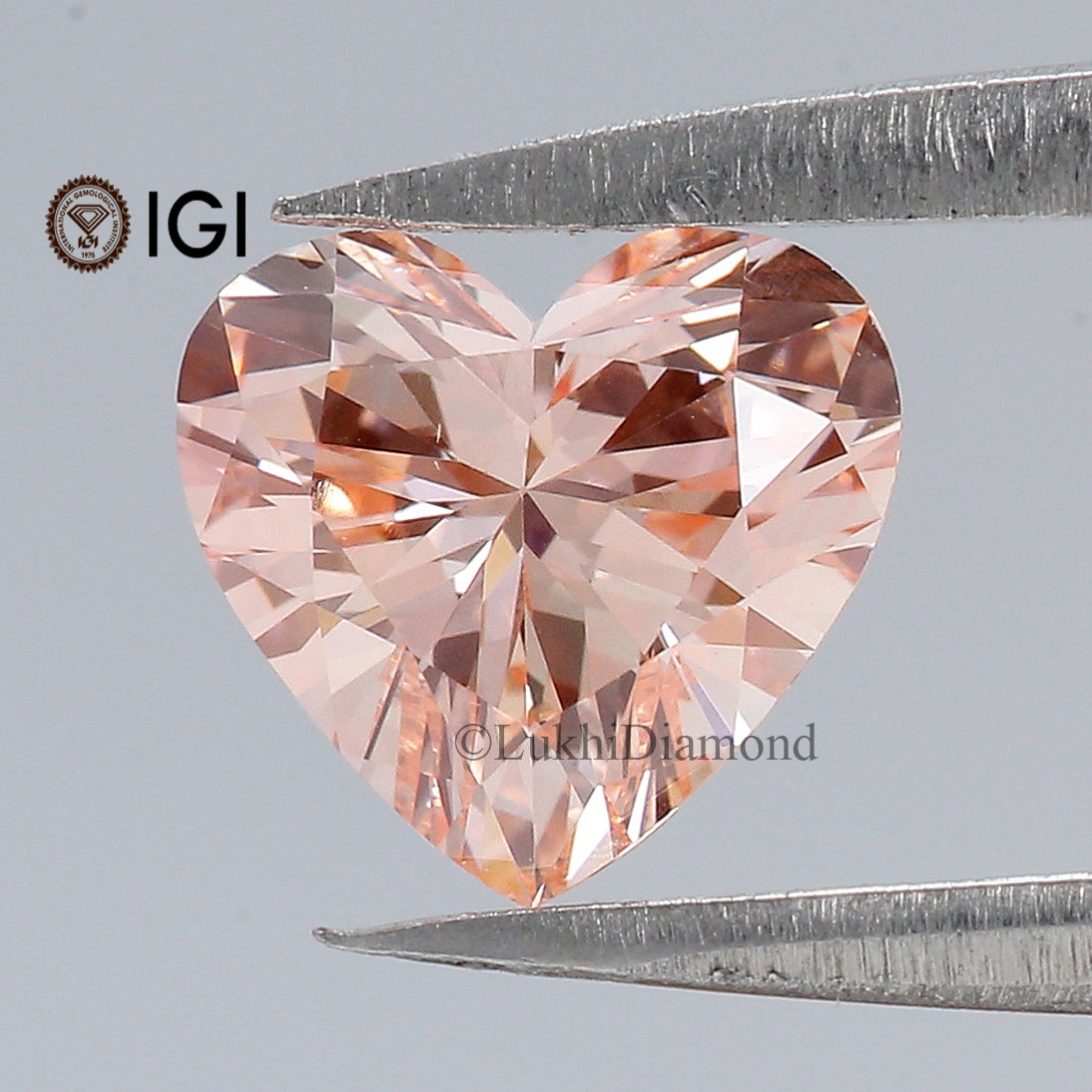 1.04 CT IGI Certified Heart Brilliant Cut Fancy Vivid Pink Color VS1 Clarity Diamond Lab Grown Diamond Lab Created Heart CVD Diamond L3202