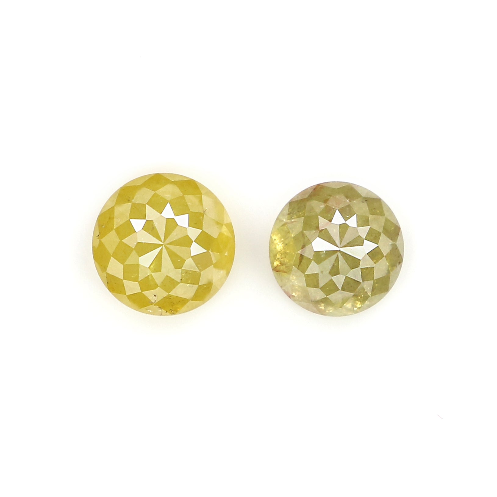 1.10 CT Natural Loose Round Rose Cut Pair Diamond Yellow Color Round Shape Diamond 4.50 MM Natural Yellow Round Rose Cut Diamond LQ6527