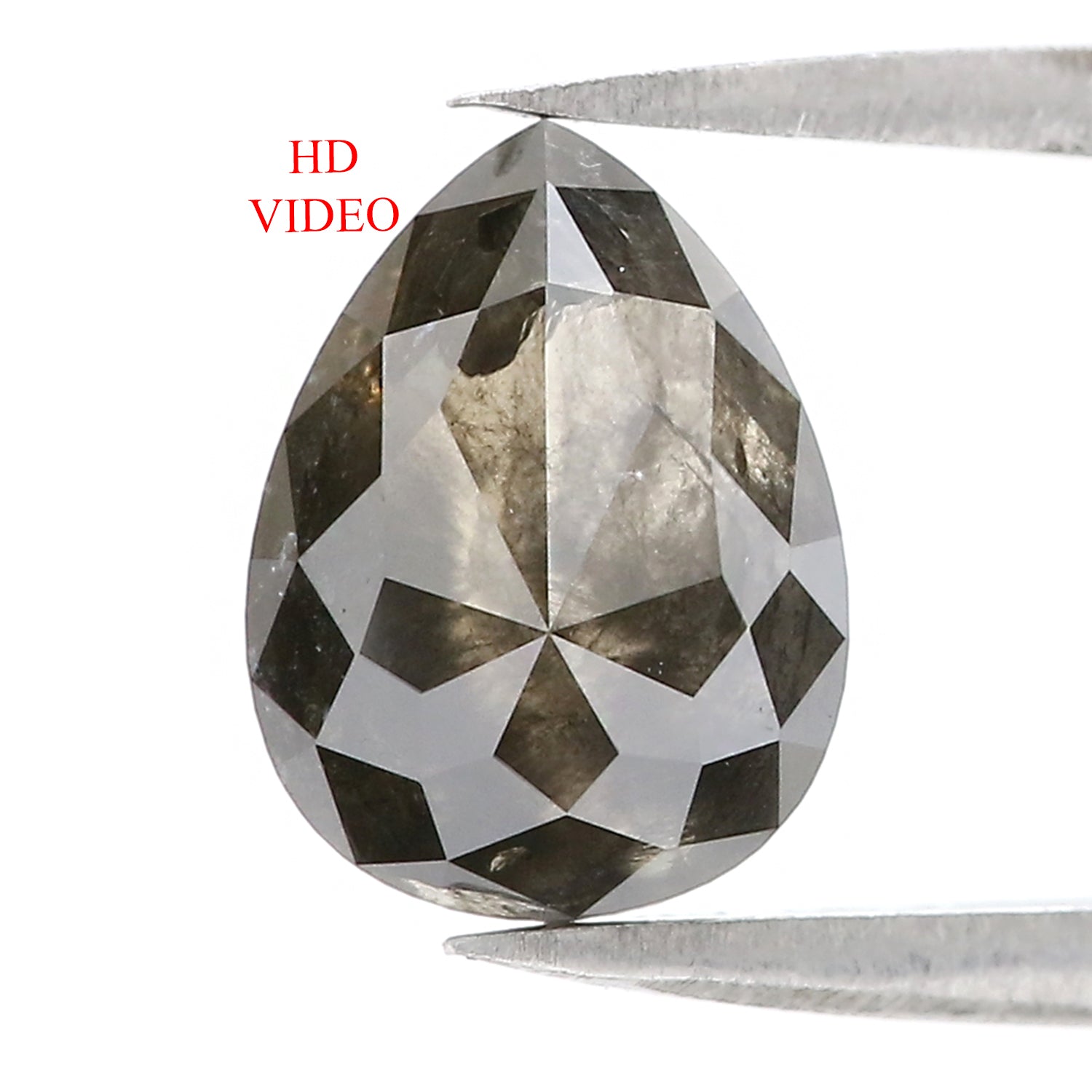 2.80 Ct Natural Loose Pear Shape Diamond Salt And Pepper Pear Cut Diamond 10.15 MM Natural Black Grey Diamond Pear Rose Cut Diamond LC72