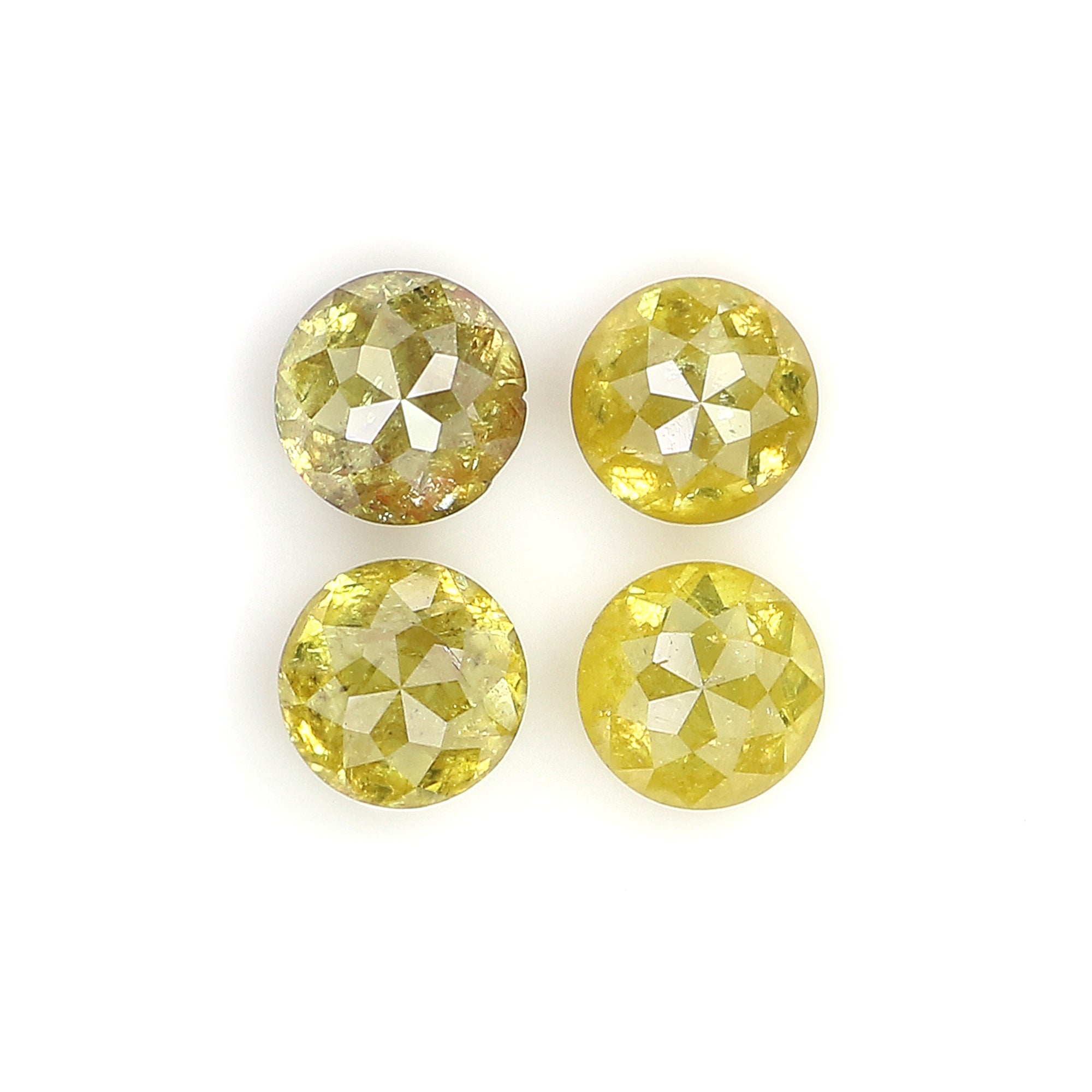 1.43 CT Natural Loose Round Rose Cut Diamond Yellow Color Round Shape Diamond 4.00 MM Natural Yellow Color Round Rose Cut Diamond LQ1050