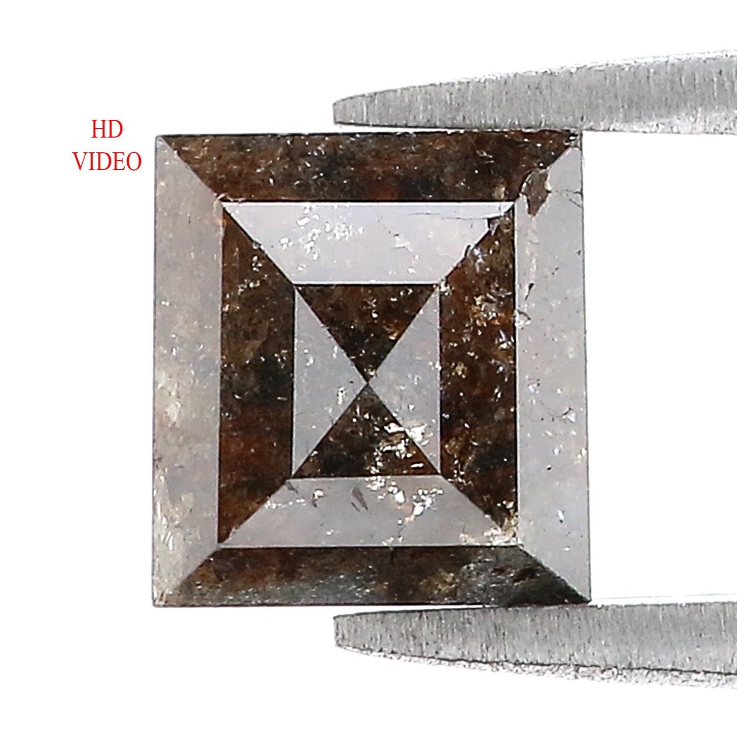 2.08 CT Natural Loose Square Shape Diamond Brown Color Square Cut Diamond 7.60 MM Natural Loose Brown Color Square Rose Cut Diamond LQ7152