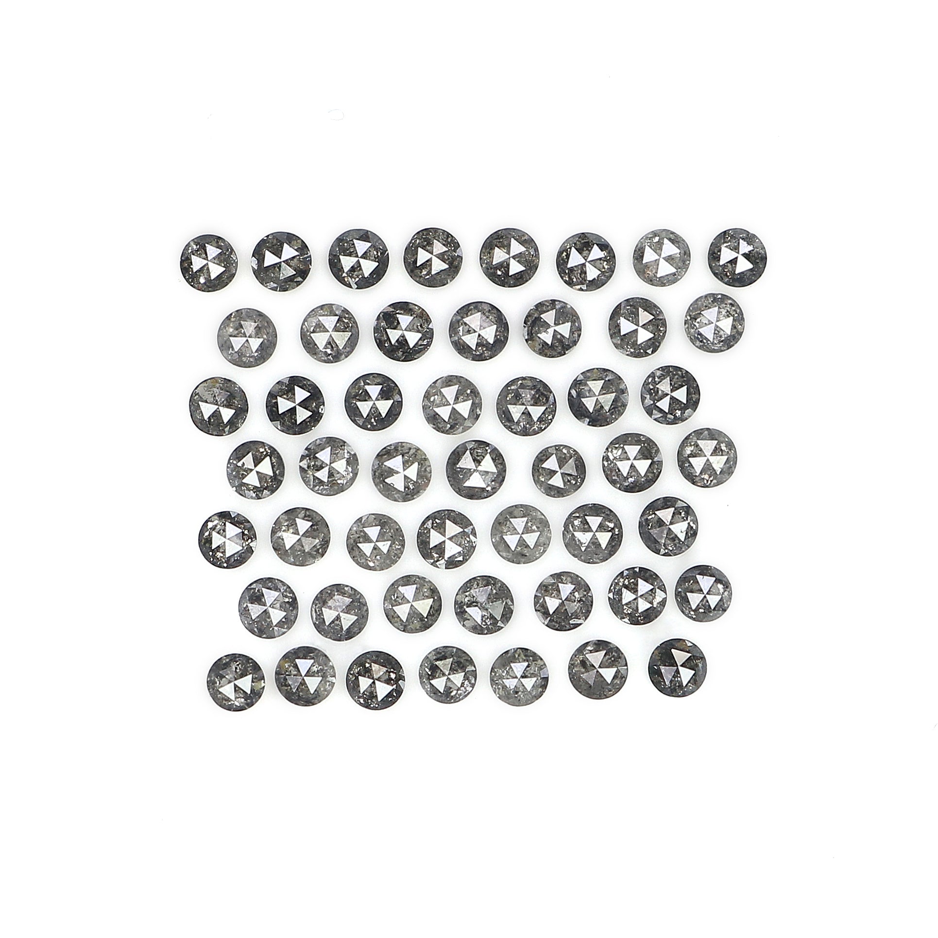 1.09 Ct Natural Loose Round Rose Cut Diamond Salt And Pepper Round Diamond 1.60 MM Natural Black Grey Color Round Rose Cut Diamond LQ1820