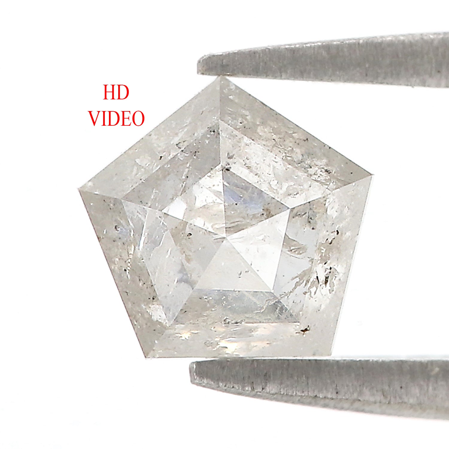 1.28 Ct Natural Loose Pentagon Shape Diamond Grey Color Pentagon Cut Diamond 6.75 MM Natural Grey Diamond Pentagon Rose Cut Diamond QL9877