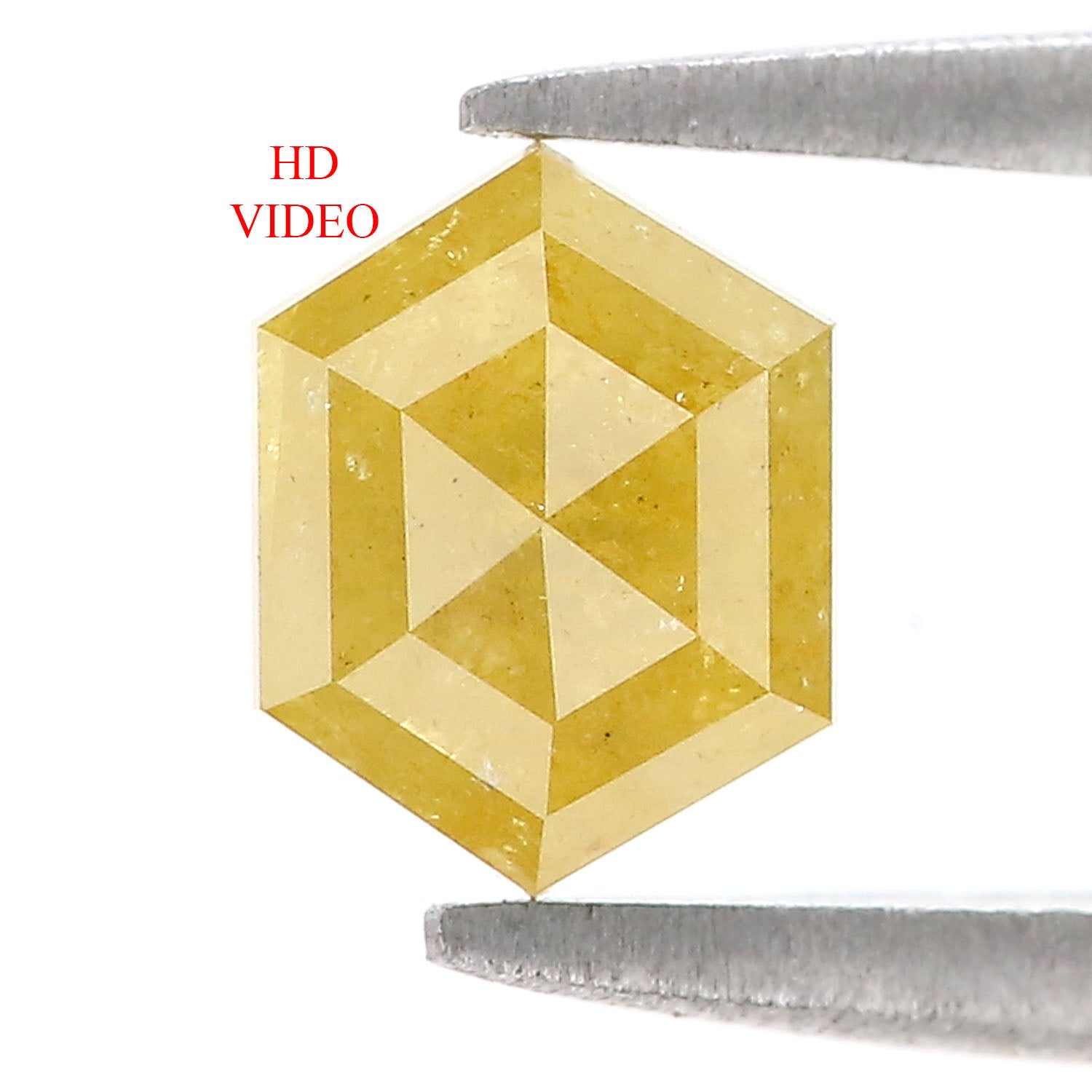 1.11 CT Natural Loose Hexagon Shape Diamond Yellow Color Hexagon Cut Diamond 6.95 MM Natural Loose Hexagon Shape Rose Cut Diamond QL9756