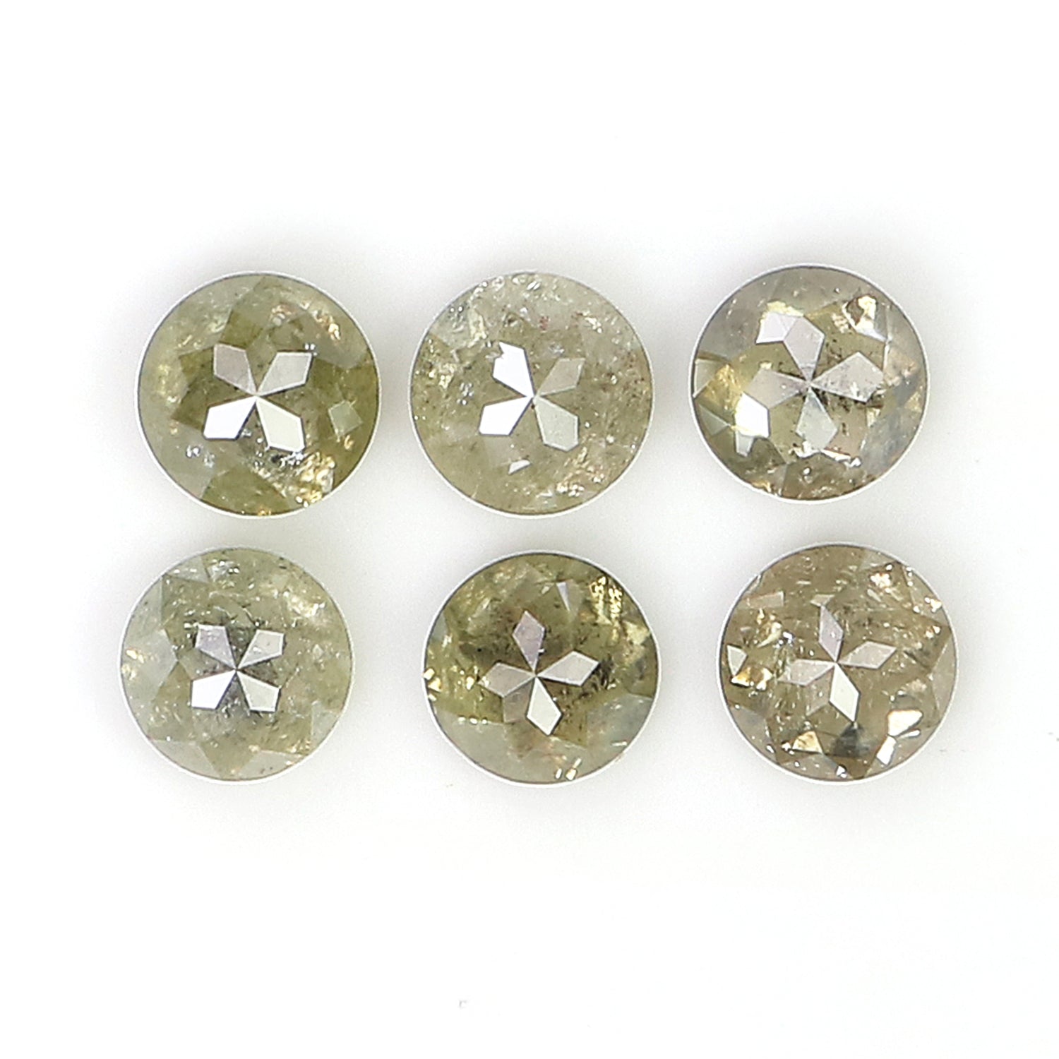 1.22 CT Natural Loose Round Rose Cut Diamond Grey Color Round Shape Diamond 3.30 MM Natural Loose Green Color Round Rose Cut Diamond LQ9692