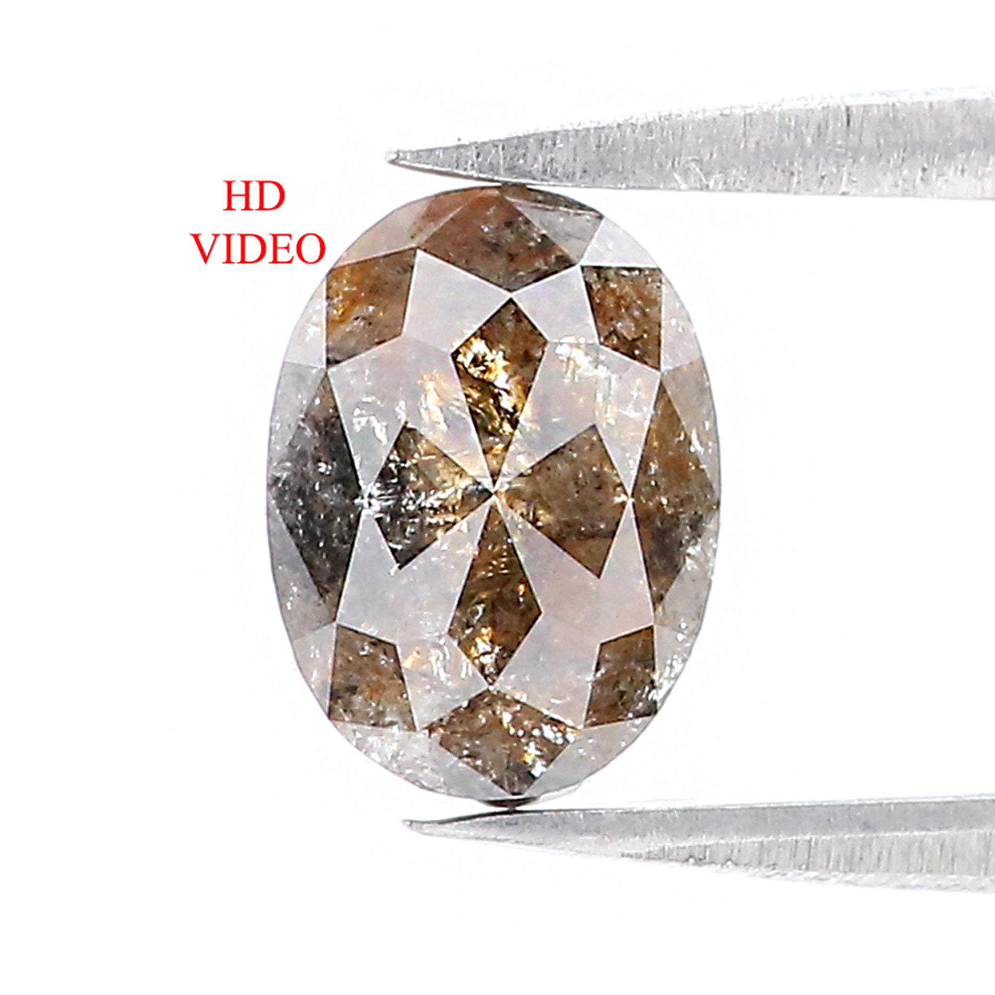 1.59 Ct Natural Loose Diamond, Oval Diamond, Black Diamond,Brown Diamond, Antique Diamond, Rustic Diamond, Real Diamond KDL325