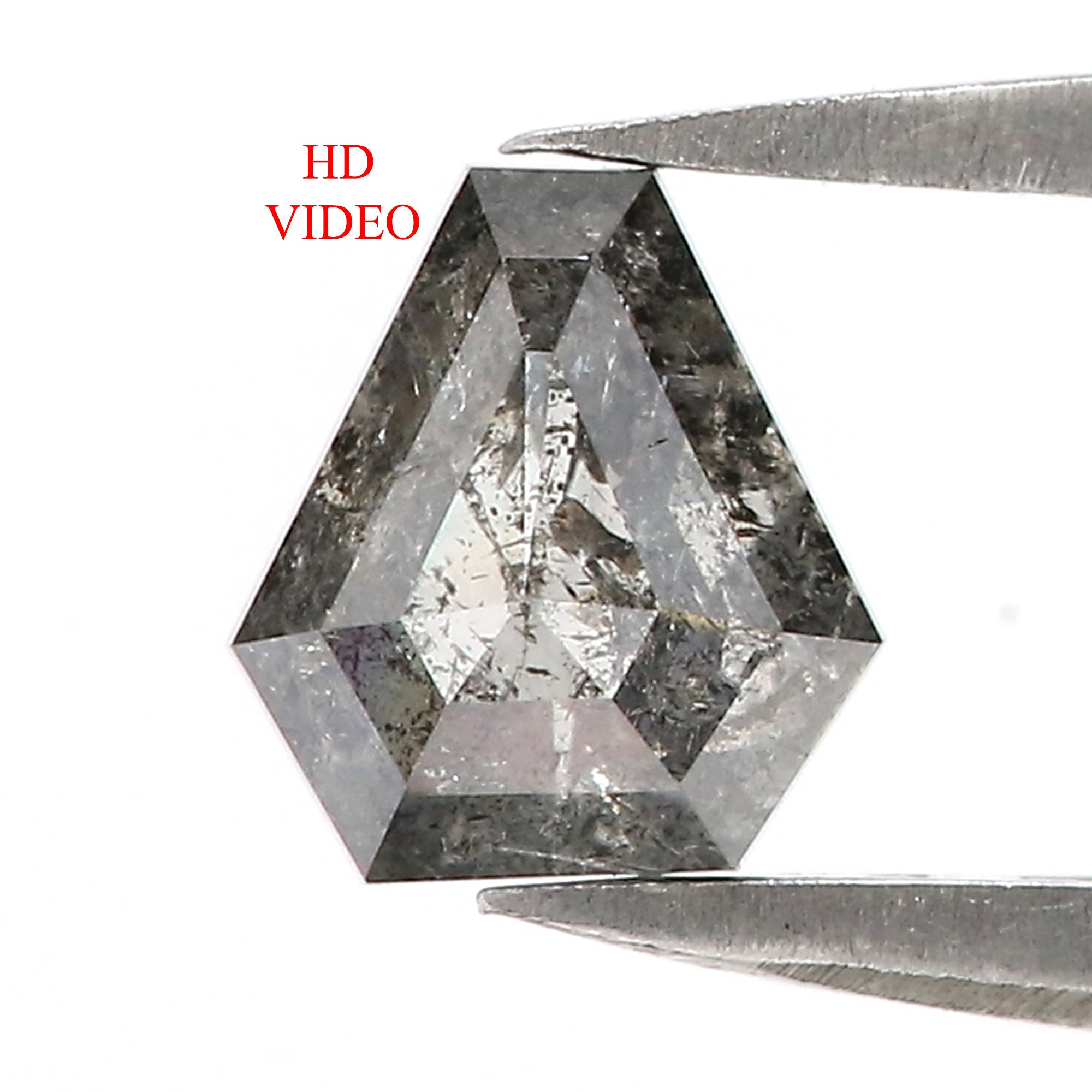 0.87 CT Natural Loose Coffin Shape Diamond Salt And Pepper Coffin Shape Diamond 6.40 MM Black Grey Color Coffin Rose Cut Diamond QL7838