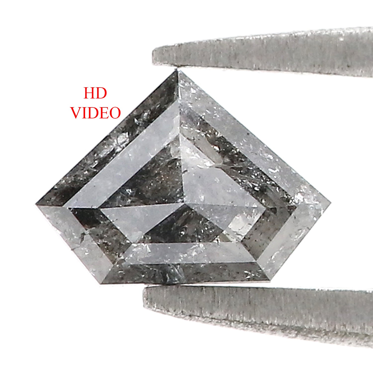 0.78 Ct Natural Loose Shield Shape Diamond Salt And Pepper Shield Diamond 5.40 MM Natural Black Gray Diamond Shield Rose Cut Diamond QK2266