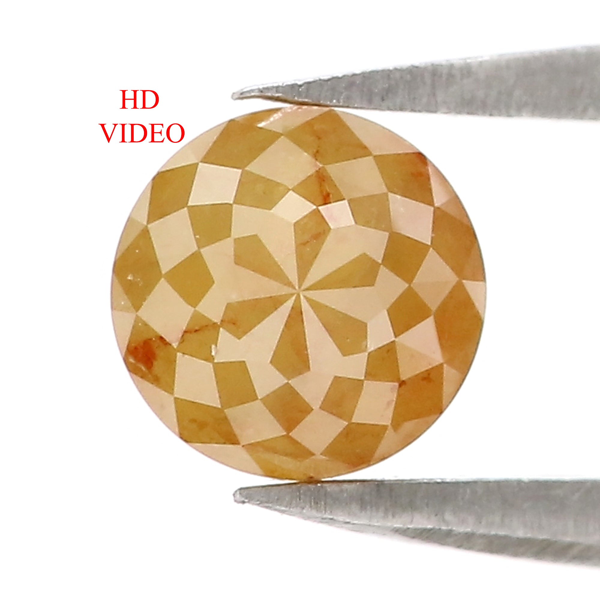 1.18 CT Natural Loose Round Rose Cut Diamond Yellow Color Round Shape Diamond 5.80 MM Natural Yellow Color Round Rose Cut Diamond LQ5216