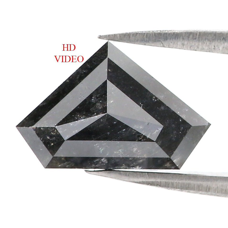 2.85 Ct Natural Loose Shield Diamond Black Color Shield Cut Diamond 11.80 MM Natural Loose Diamond Black Color Shield Shape Diamond QL8767