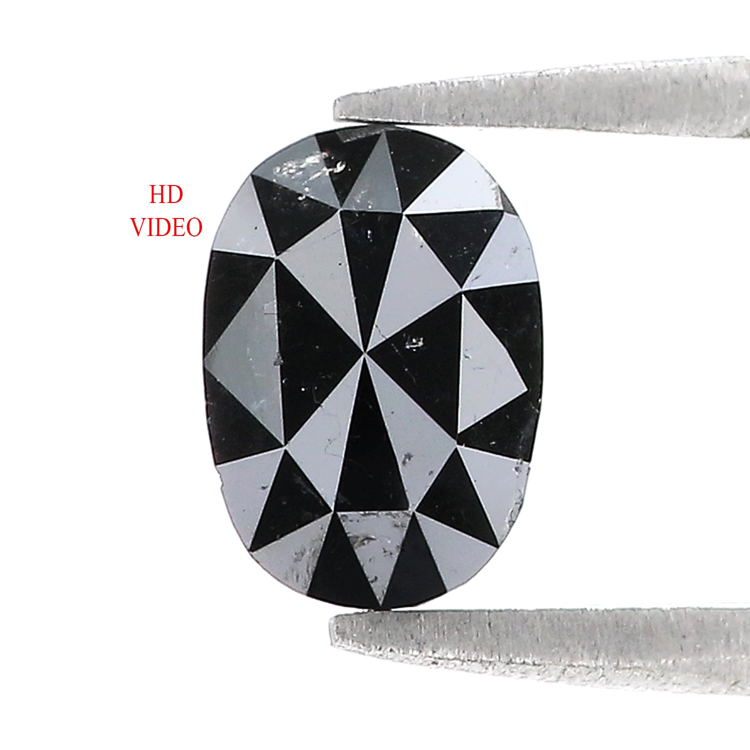 1.27 CT Natural Loose Oval Shape Diamond Black Color Oval Cut Diamond 8.10 MM Natural Loose Black Color Diamond Oval Rose Cut Diamond KQ1845