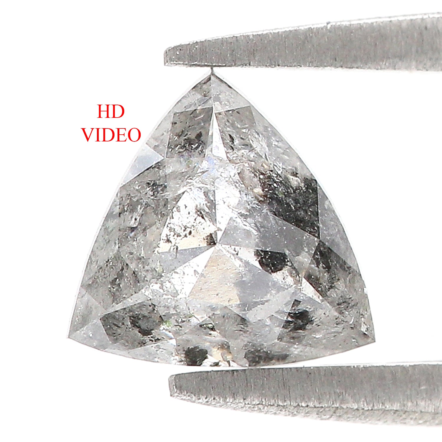 1.62 CT Natural Loose Triangle Shape Diamond Salt And Pepper Triangle Cut Diamond 7.00 MM Black Grey Color Triangle Rose Cut Diamond QL128