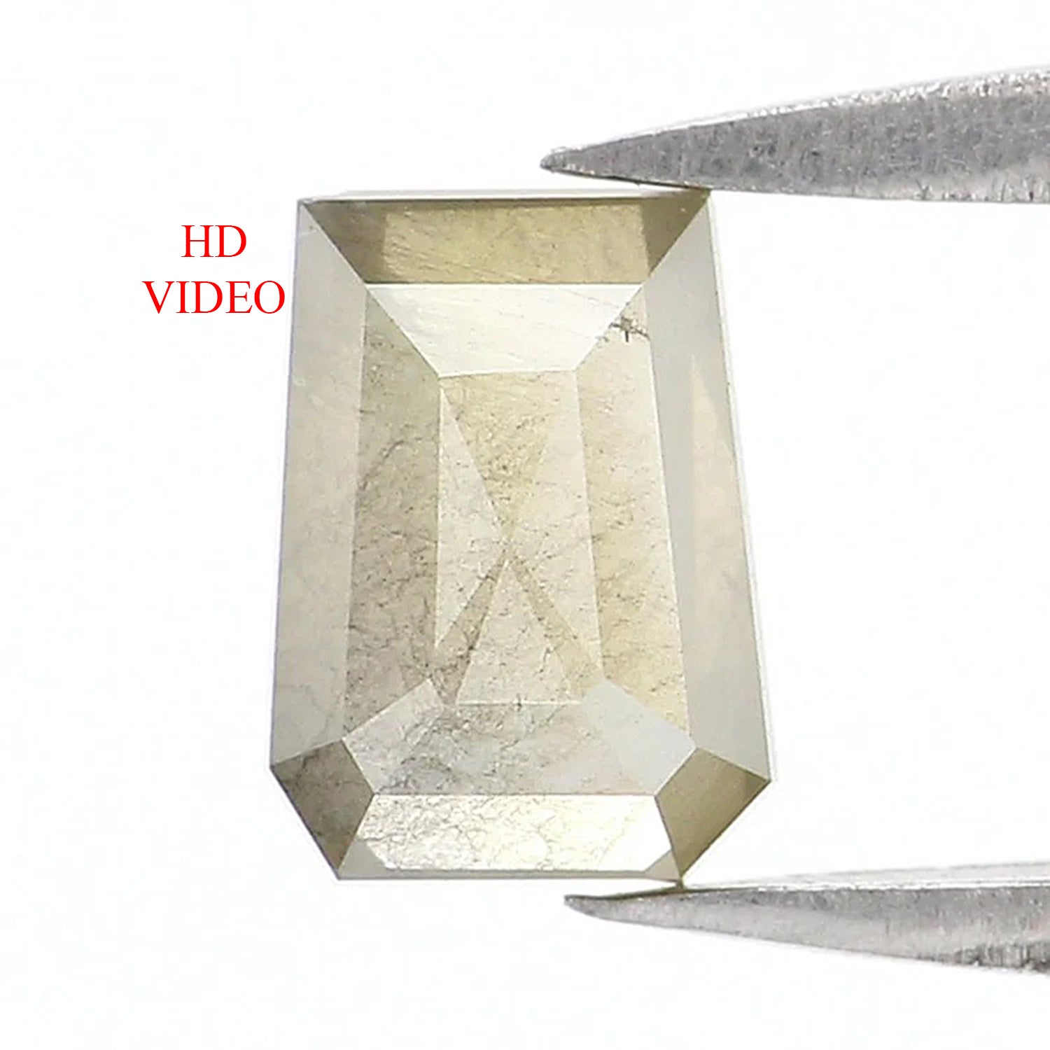 0.77 CT Natural Loose Coffin Shape Diamond Coffin Shape Diamond 6.00 MM Natural Green Grey Color Diamond Coffin Rose Cut Diamond QL5850