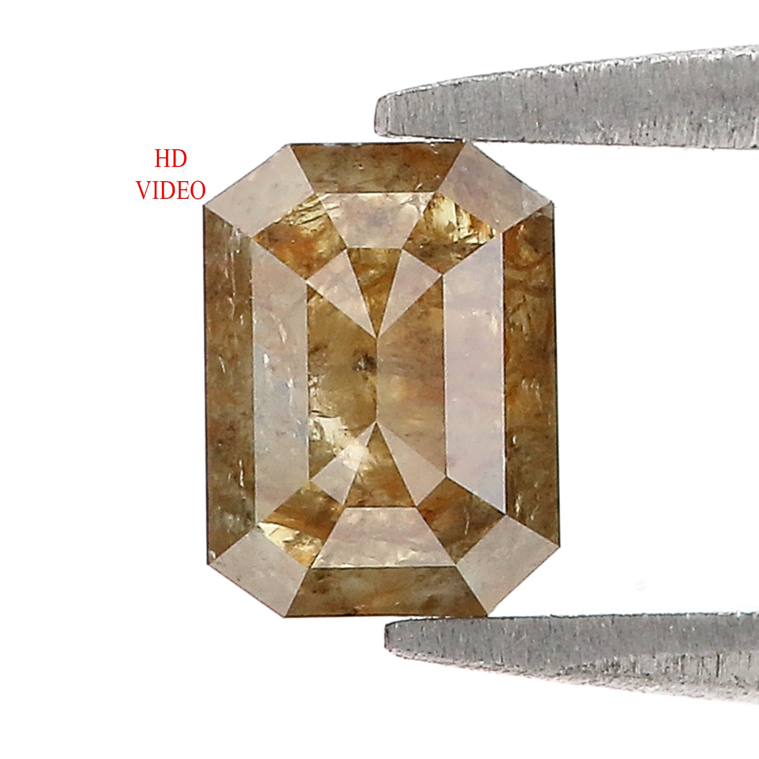 0.71 Ct Natural Loose Emerald Cut Diamond Green Brown Color Emerald Shape Diamond 6.35 MM Natural Loose Diamond Emerald Shape Diamond QL496