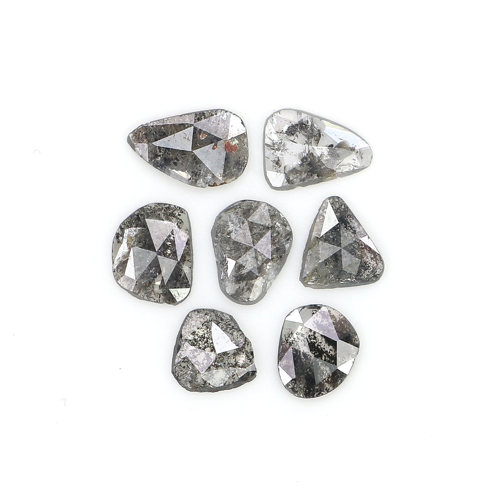 1.25 Ct Natural Loose Slice Cut Diamond Salt And Pepper Uncut Diamond 6.00 MM Natural Diamond Black Grey Color Irregular Cut Diamond LQ3066