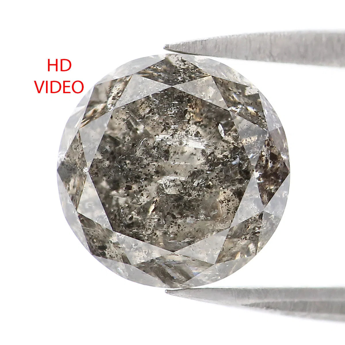 0.72 ct 5.8 mm Natural Loose deals Salt and Pepper Brownish Grey color Round Rose cut Diamond D589