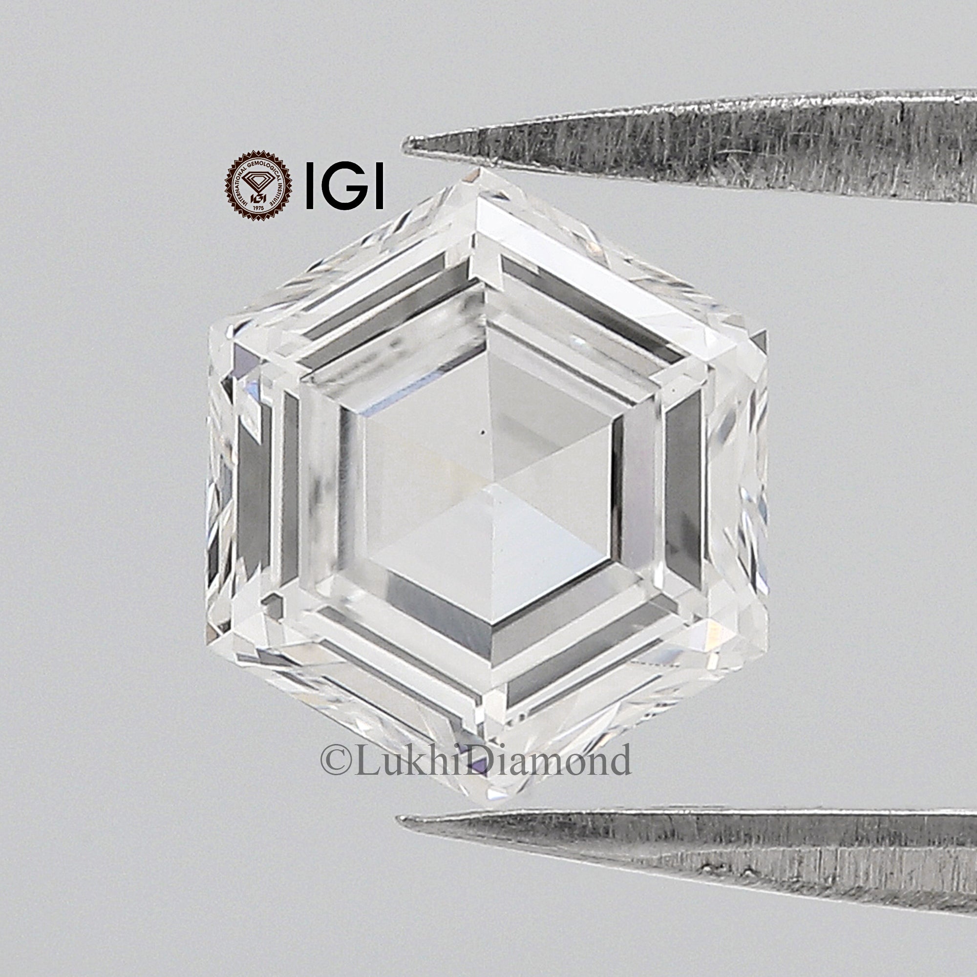 1.58 CT IGI Certified Hexagonal Step Cut Diamond White - E Color VVS2 Clarity Diamond Lab Grown Diamond Lab Created Hexagon CVD Diamond Q186