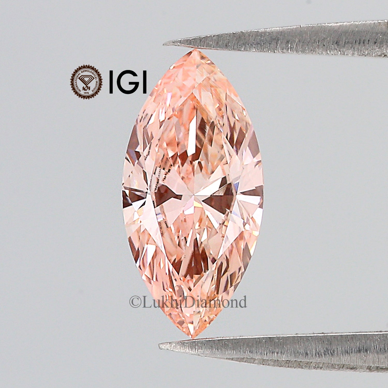 1.01 CT IGI Certified Marquise Brilliant Cut Fancy Vivid Pink Color VS1 Clarity Diamond Lab Grown CVD Diamond Lab Created Diamond L3206