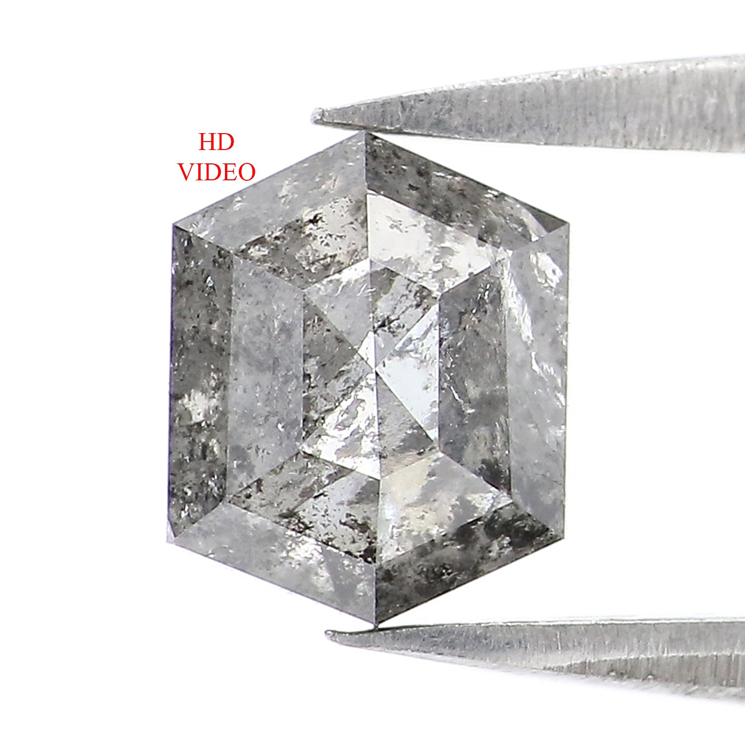 1.14 CT Natural Loose Hexagon Diamond Salt And Pepper Hexagon Diamond 6.75 MM Natural Loose Diamond Hexagon Cut Diamond Hexagon Shape LQ2984