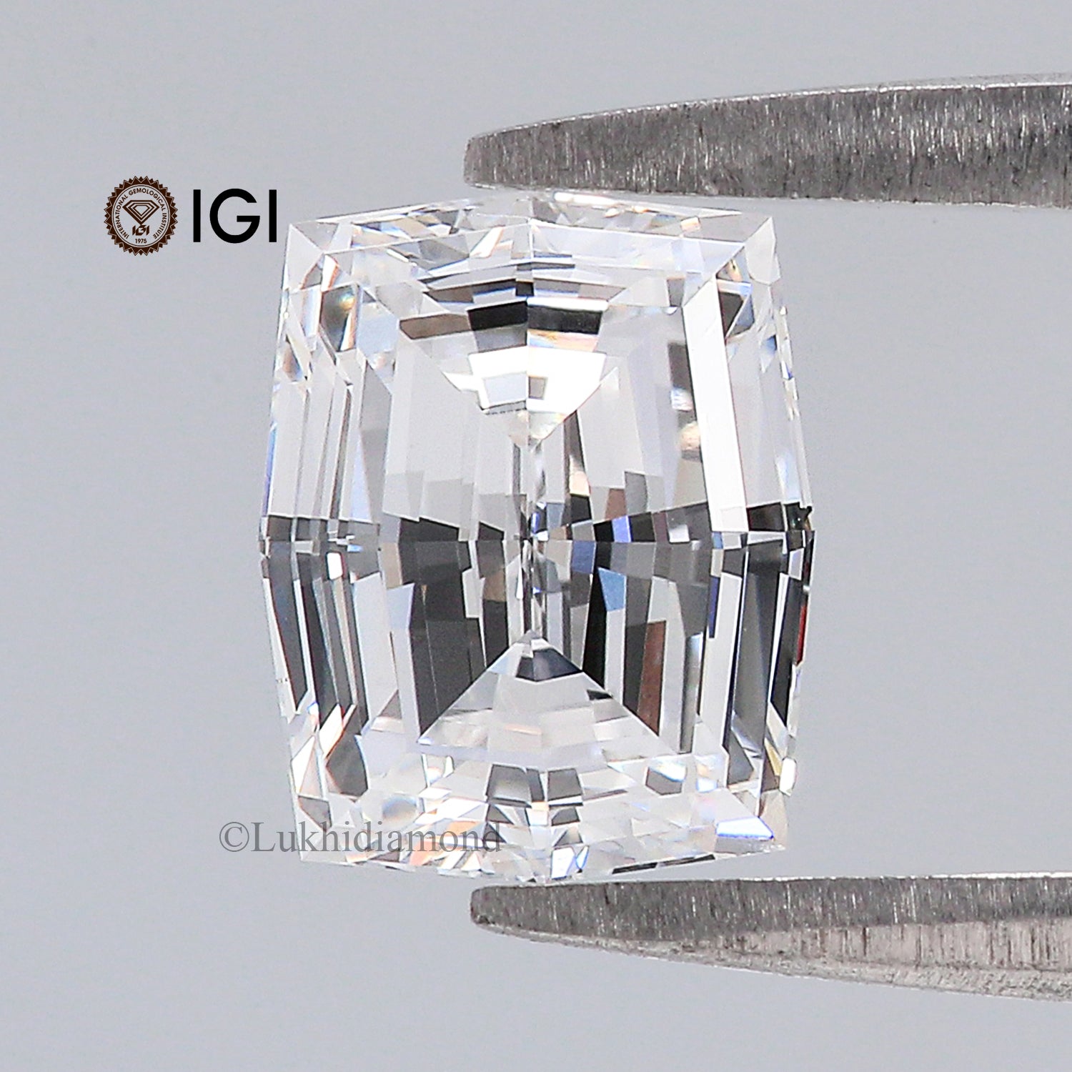 1.58 CT IGI Certified Modified Rectangular Cushion Step Cut Diamond White -D Color VS1 Clarity Lab Grown CVD Lab Created Diamond L3237