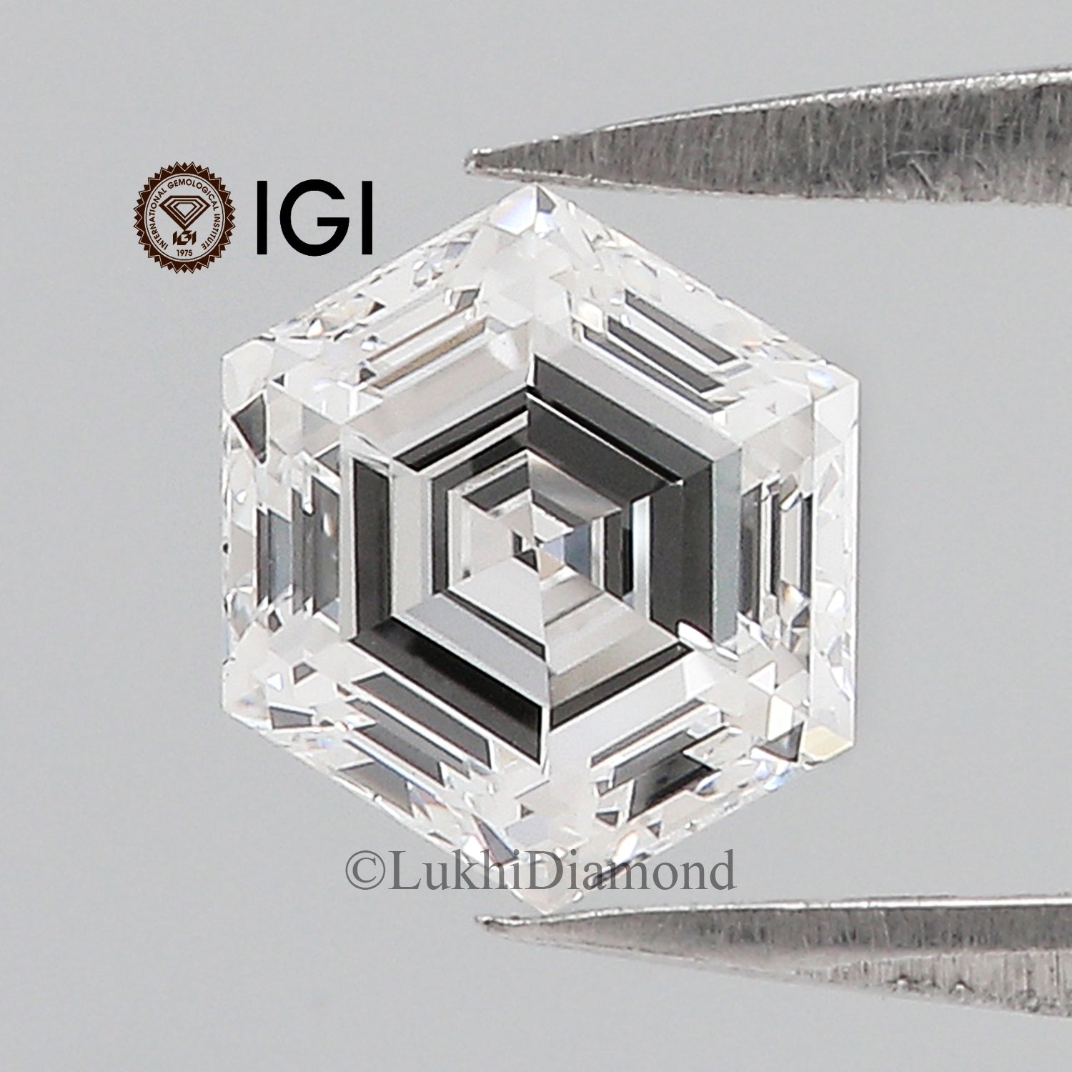 1.07 CT IGI Certified Hexagonal Step Cut Diamond White - D Color VVS2 Clarity Lab Grown Diamond Lab Created Diamond Hexagon CVD Diamond Q190