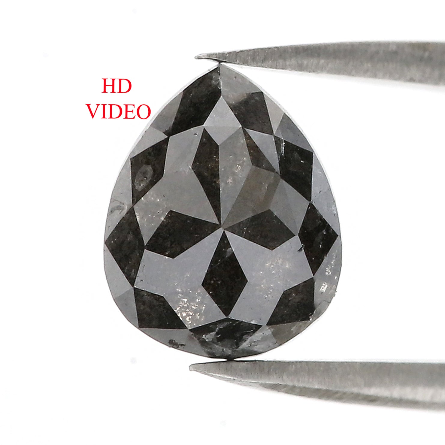 2.75 CT Natural Loose Pear Shape Diamond Salt And Pepper Pear Cut Diamond 9.70 MM Natural Loose Black Grey Pear Rose Cut Diamond QL3082