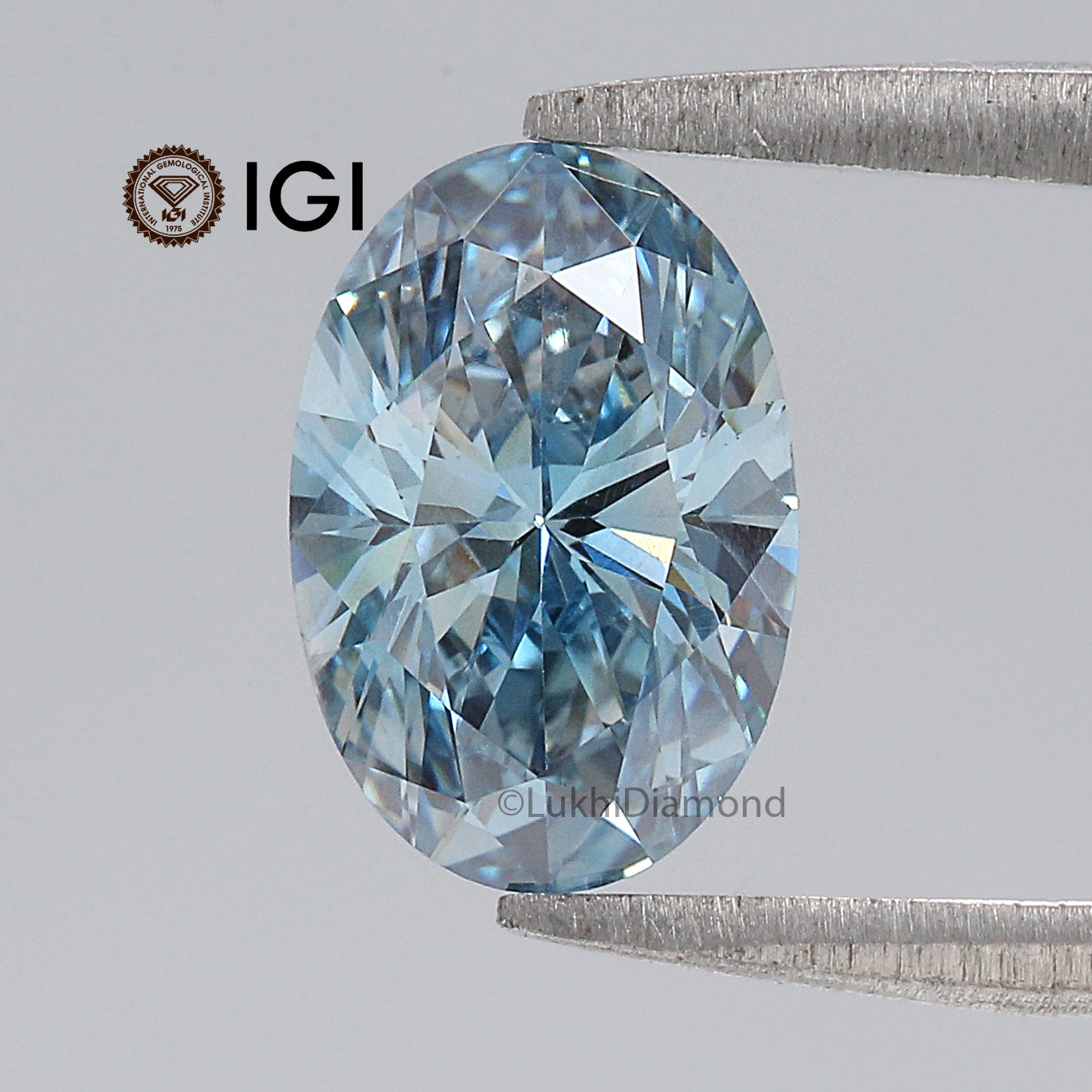 1.49 CT IGI Certified Oval Brilliant Cut Diamond Fancy Vivid Green Blue Color VS1 Clarity Lab Created Oval Diamond CVD Diamond LQ3225